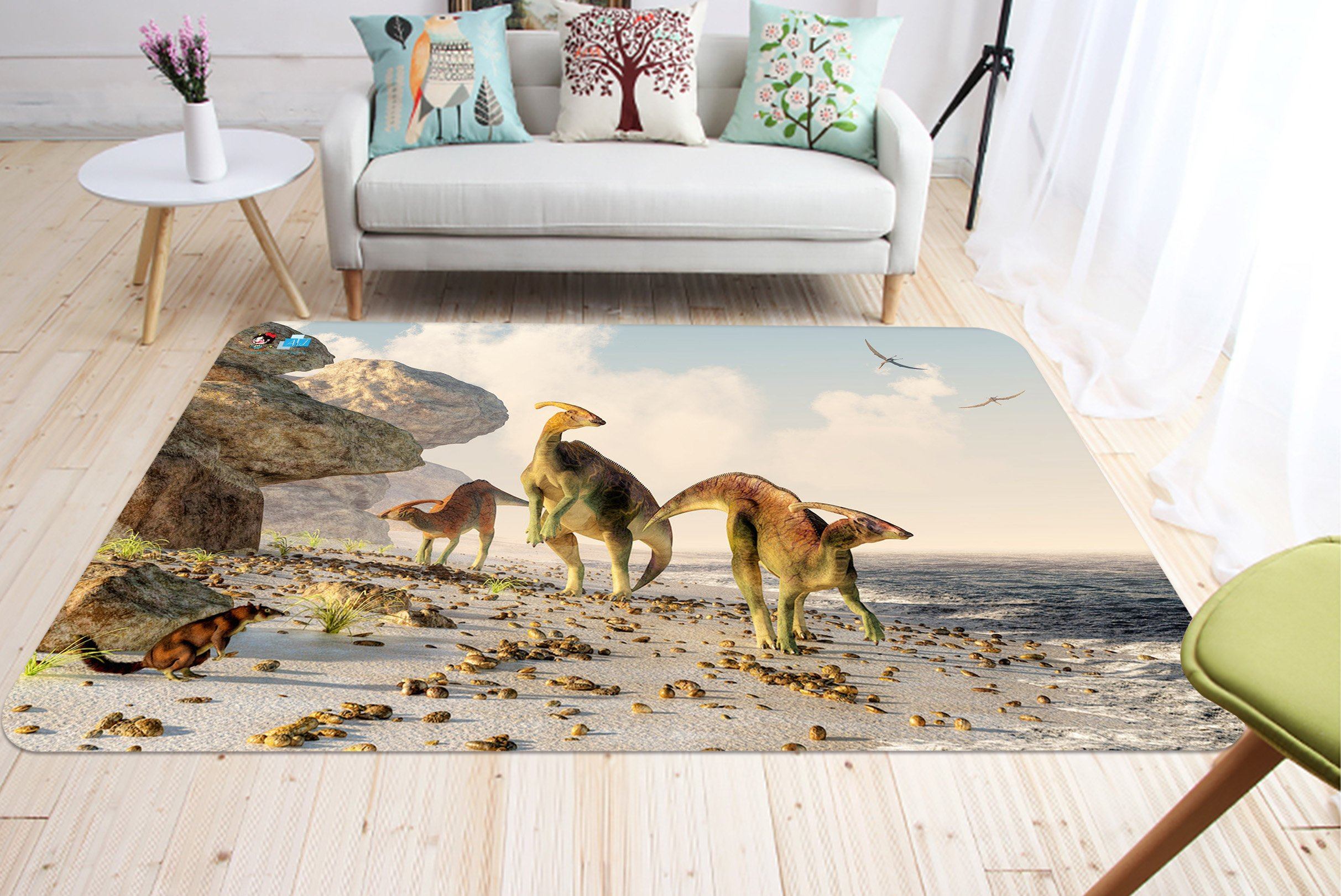 3D Seaside Dinosaur 82 Non Slip Rug Mat Mat AJ Creativity Home 