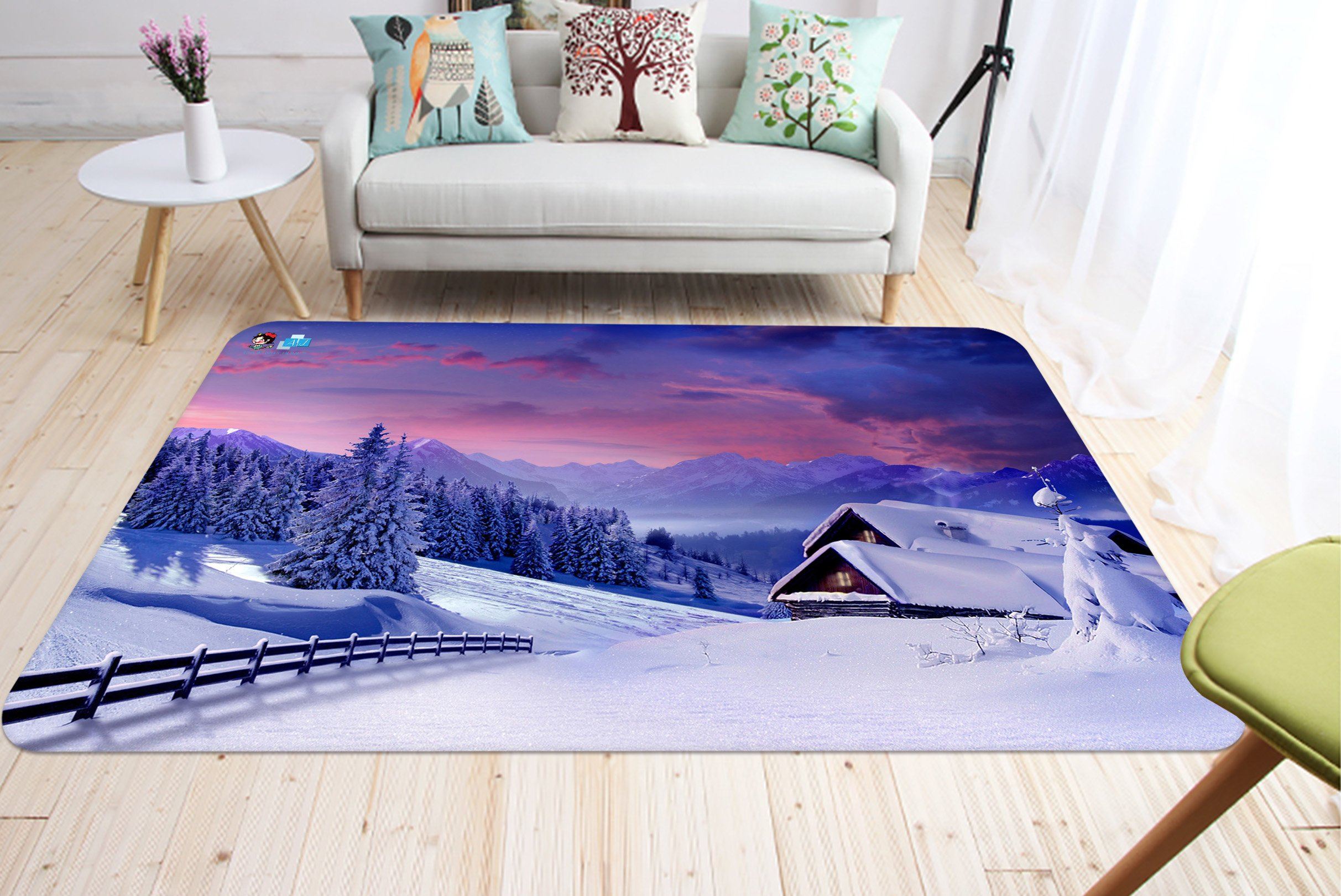 3D Snow Mountain House 020 Non Slip Rug Mat Mat AJ Creativity Home 
