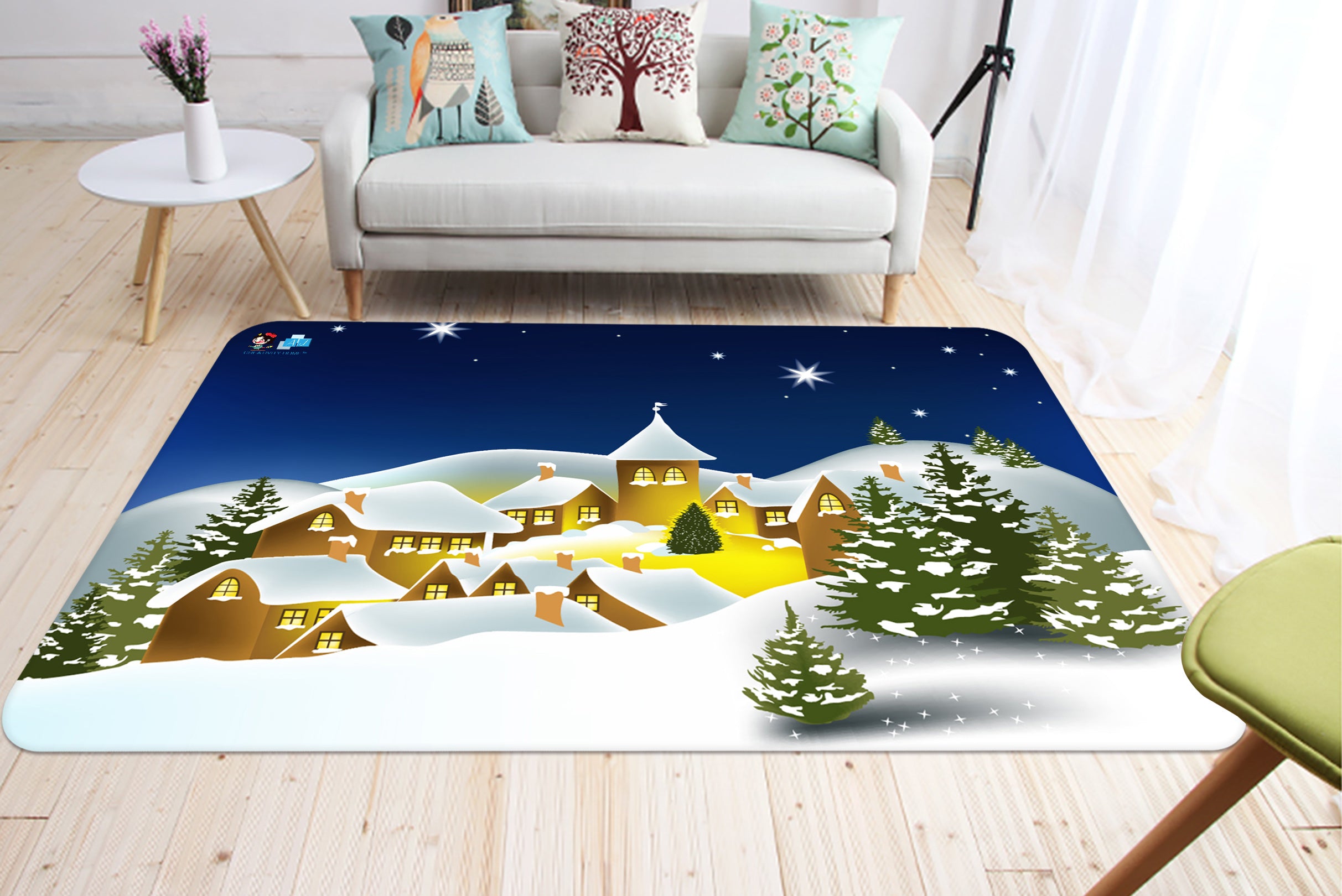 3D Snow House 65194 Christmas Non Slip Rug Mat Xmas