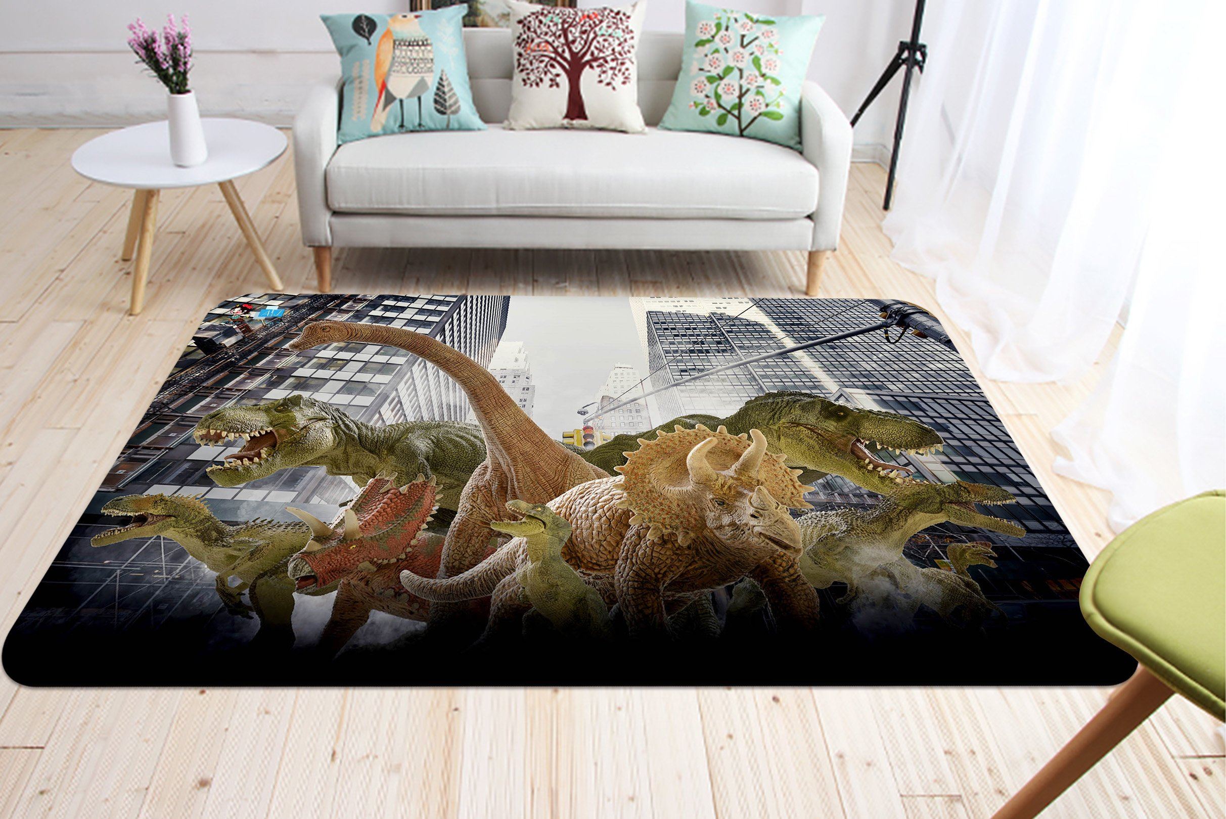 3D Building Dinosaur 56 Non Slip Rug Mat Mat AJ Creativity Home 