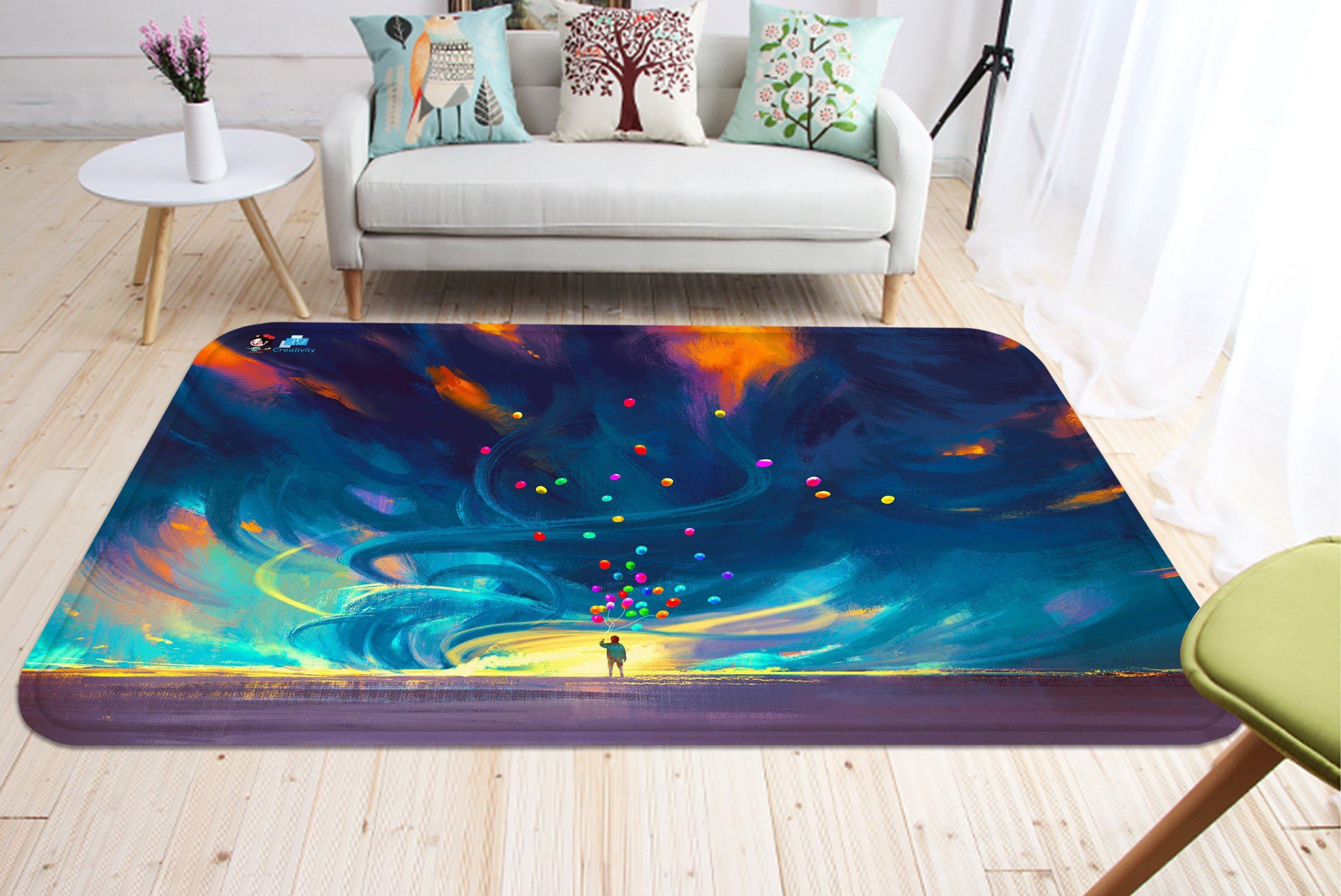 3D Flying Balloons Painting 97 Non Slip Rug Mat Mat AJ Creativity Home 