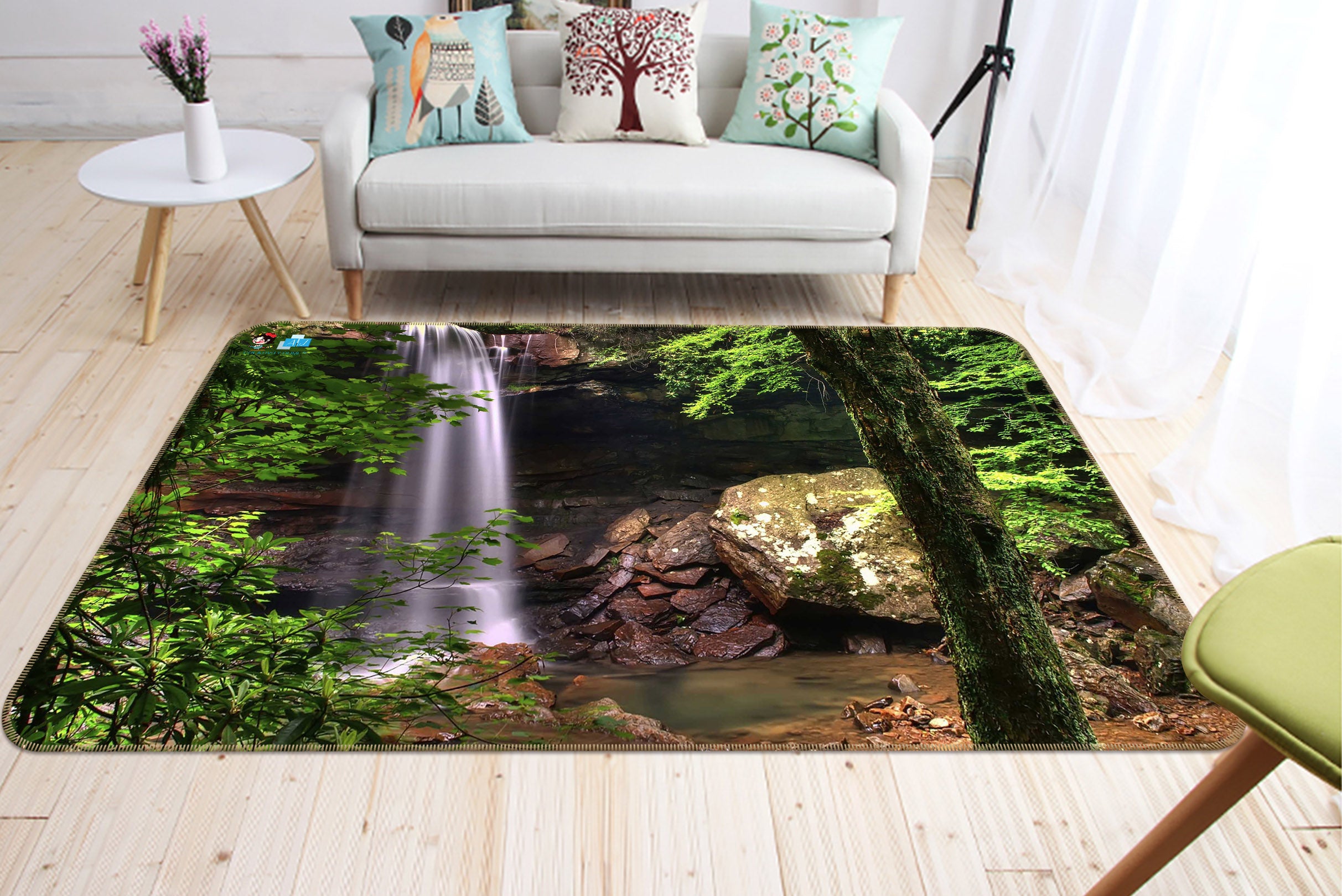 3D Stone Waterfall 66084 Non Slip Rug Mat