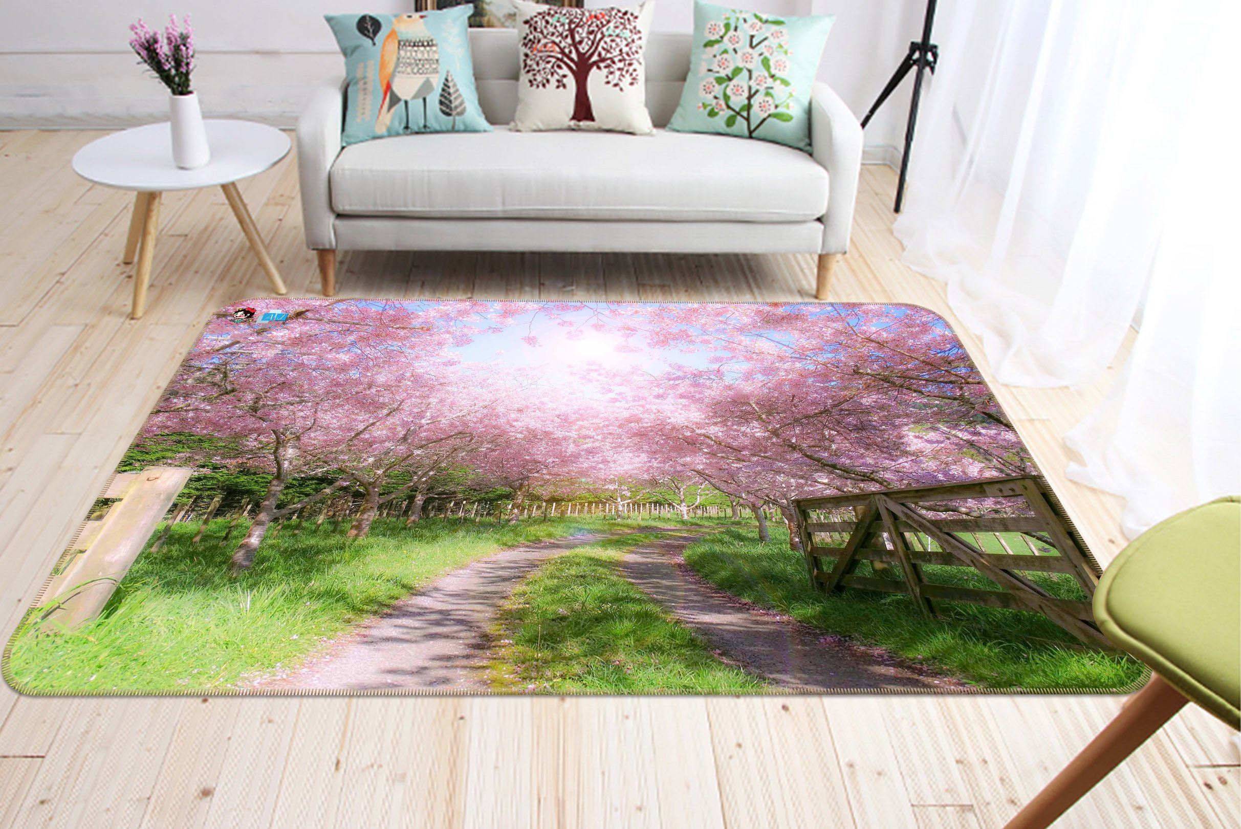 3D Cherry Blossoms Tree 525 Non Slip Rug Mat Mat AJ Creativity Home 