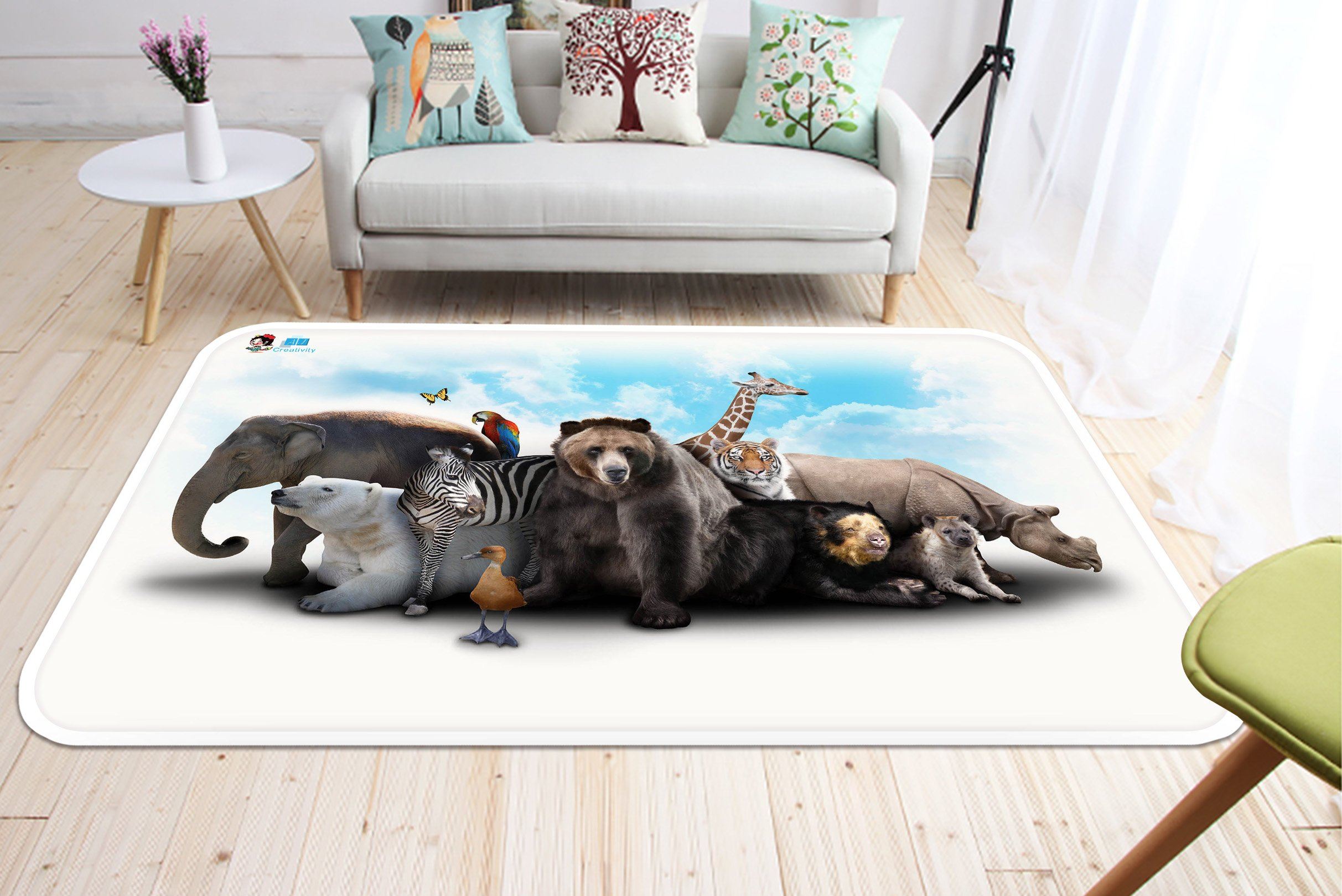 3D Animals 64 Non Slip Rug Mat Mat AJ Creativity Home 