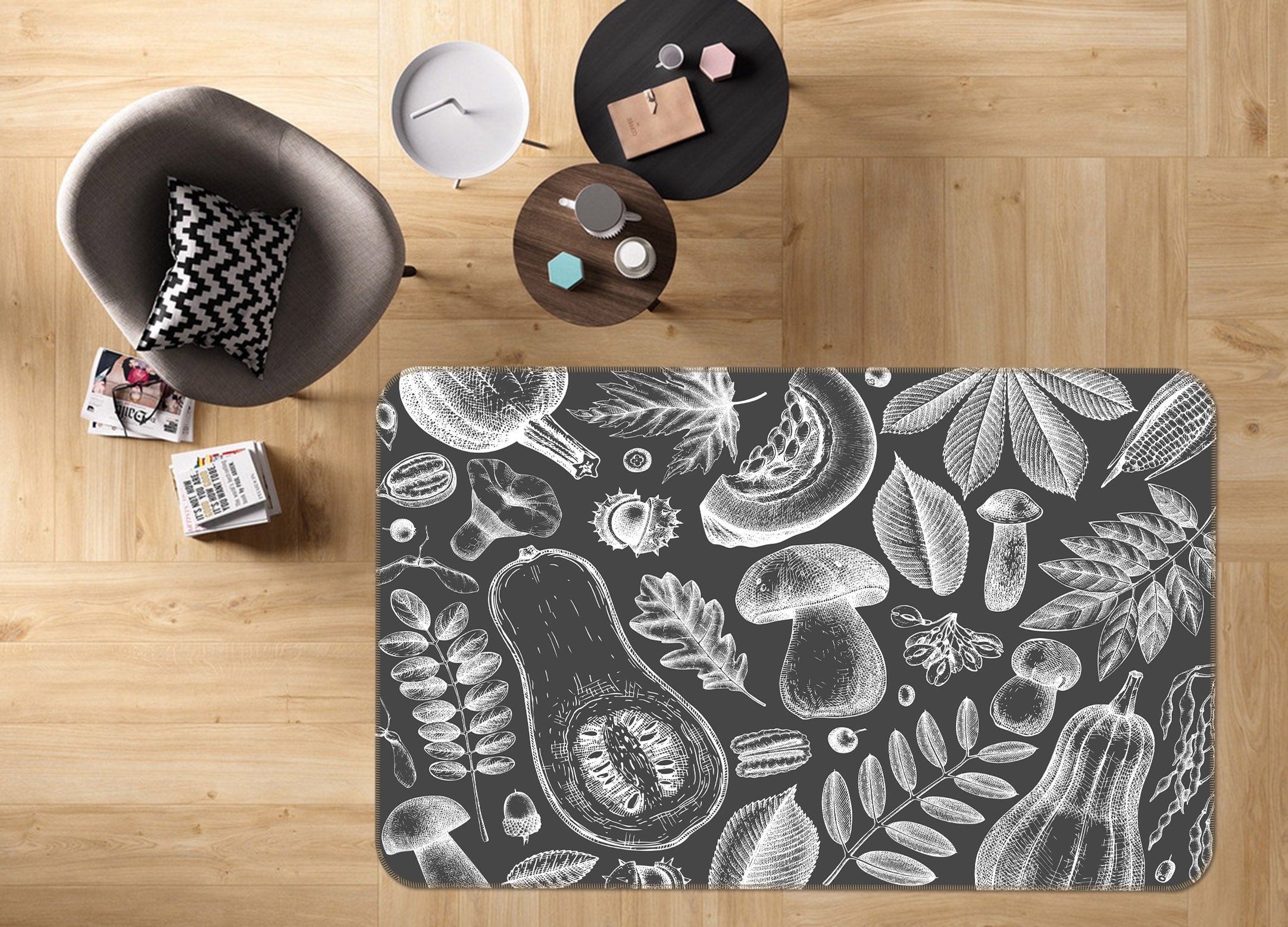 3D Vegetable Leaves 30158 Non Slip Rug Mat