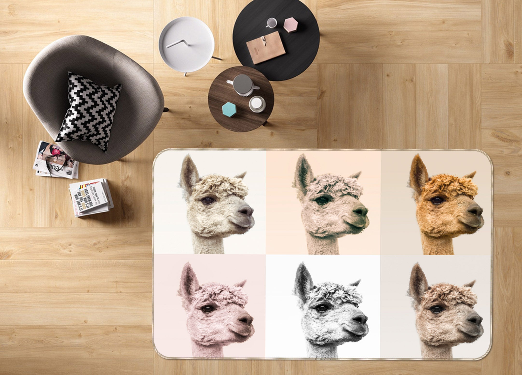 3D Alpaca 83266 Assaf Frank Rug Non Slip Rug Mat