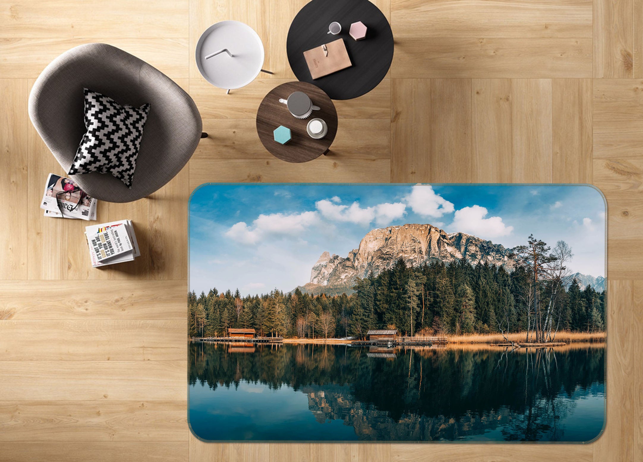 3D Lake Forest 35205 Non Slip Rug Mat