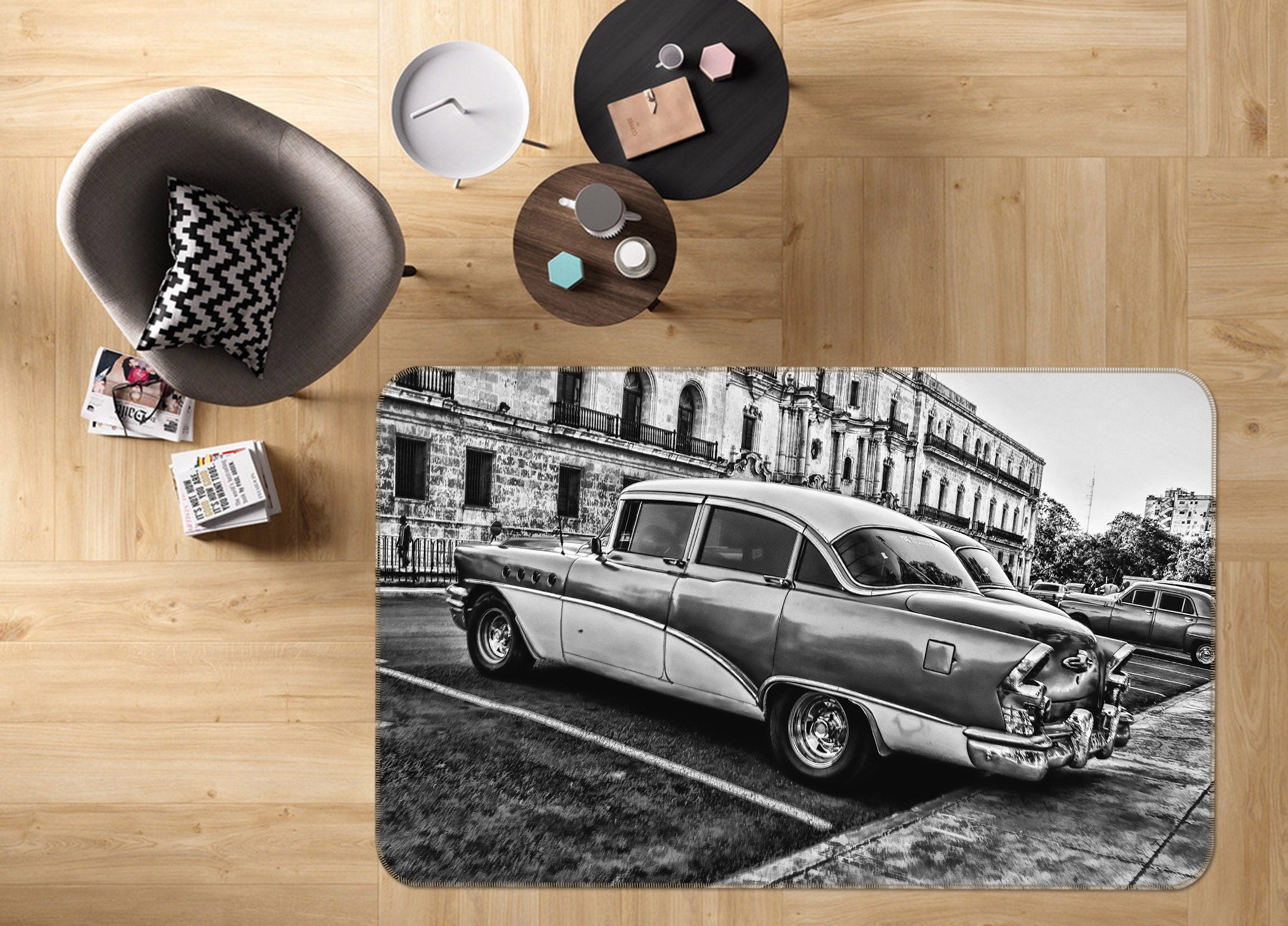 3D Black Gray Car 68050 Vehicle Non Slip Rug Mat