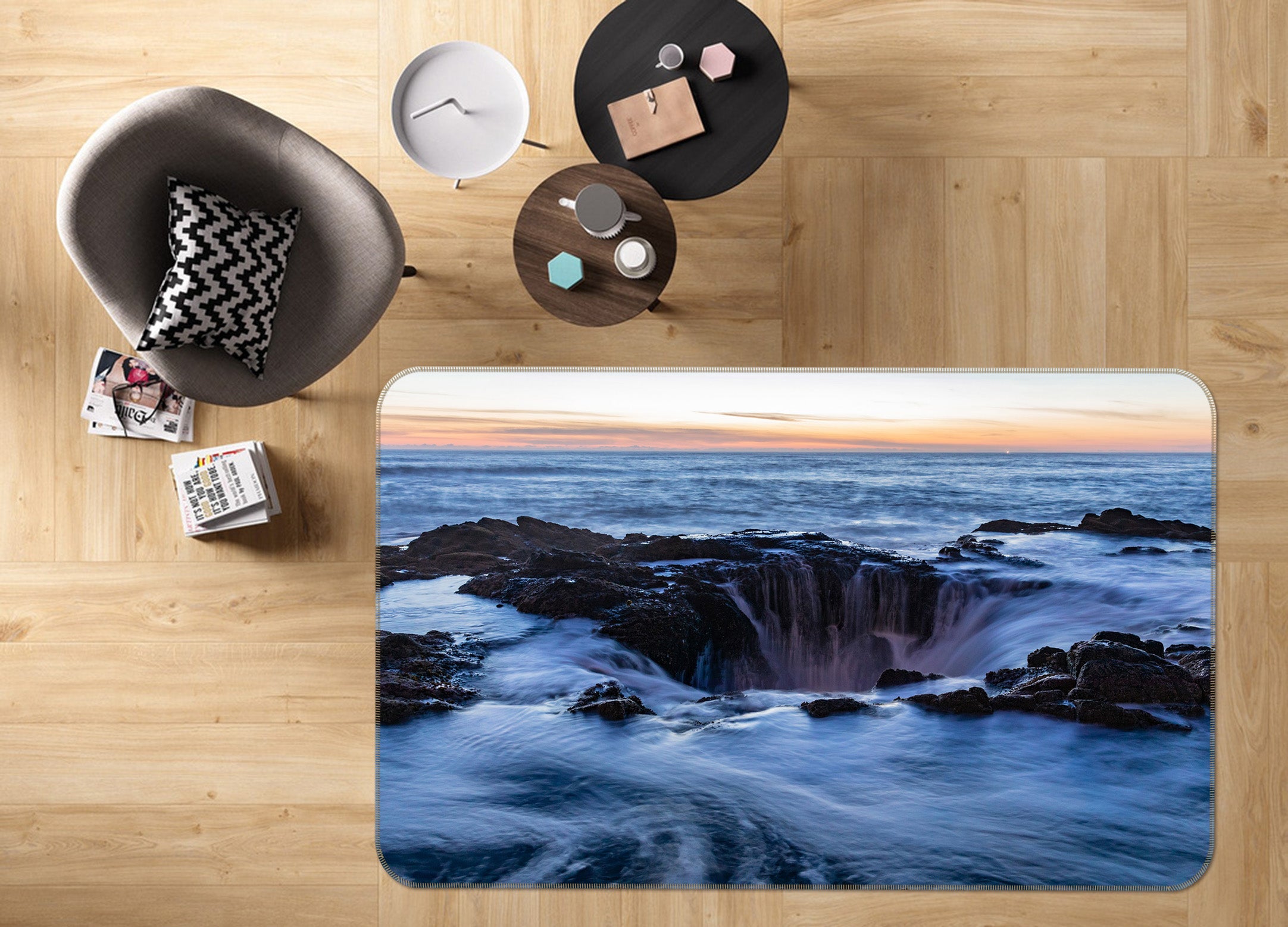 3D Sea Stone 34169 Non Slip Rug Mat