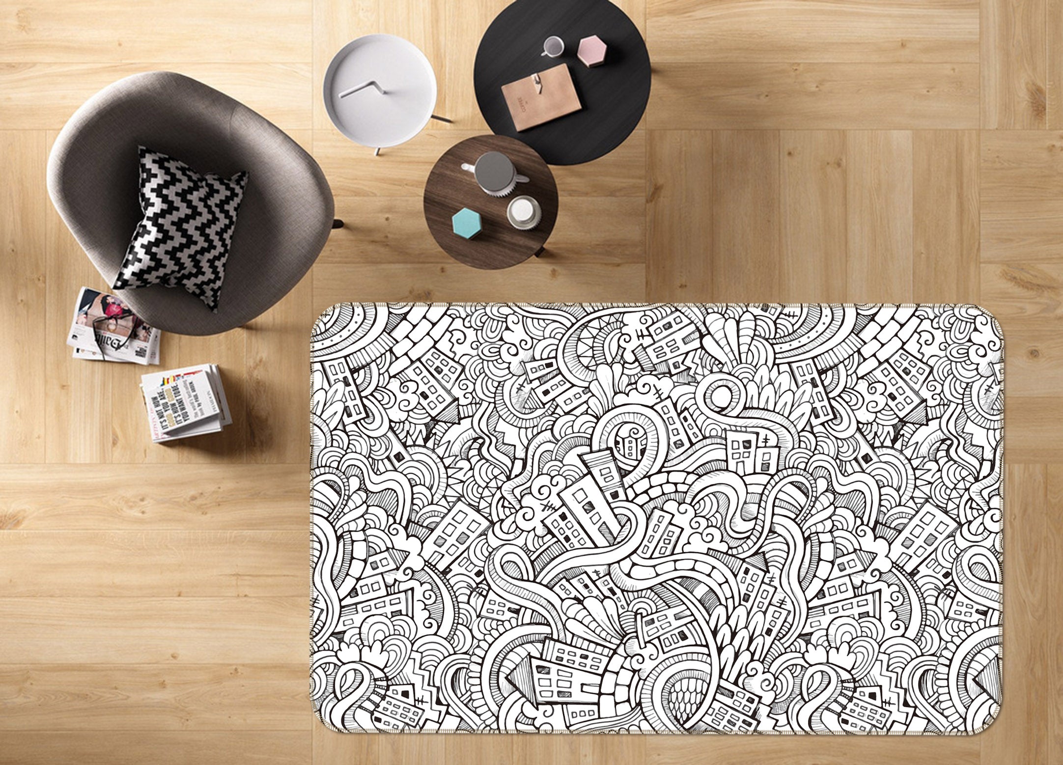3D Pattern 35027 Non Slip Rug Mat