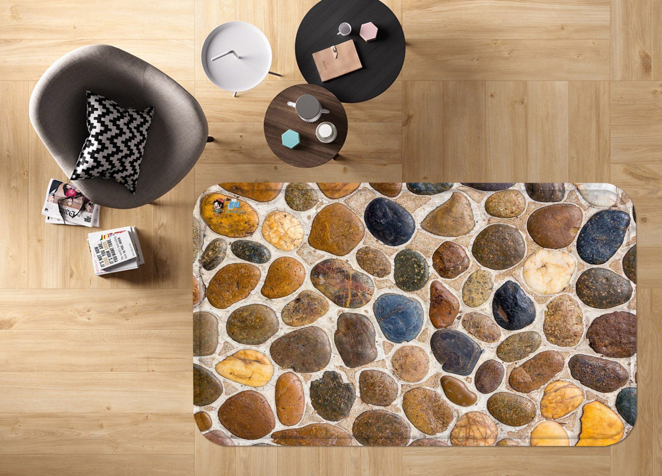 3D Stone Ground 91 Non Slip Rug Mat Mat AJ Creativity Home 