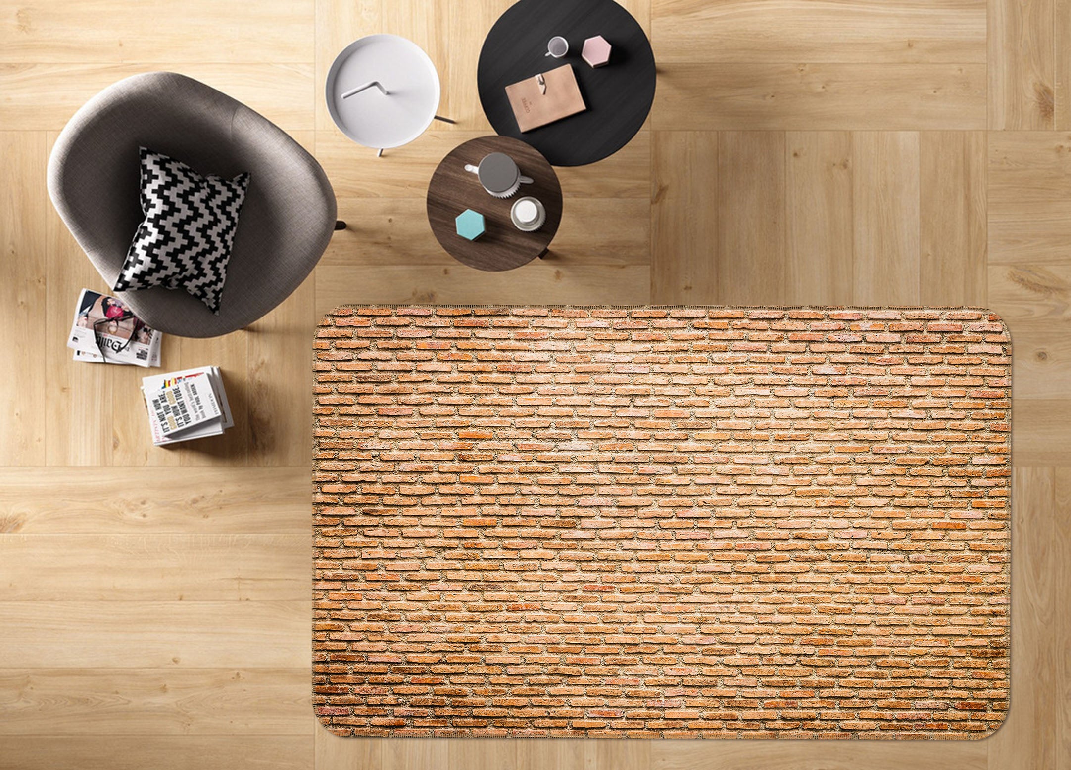 3D Brick Wall 31087 Non Slip Rug Mat