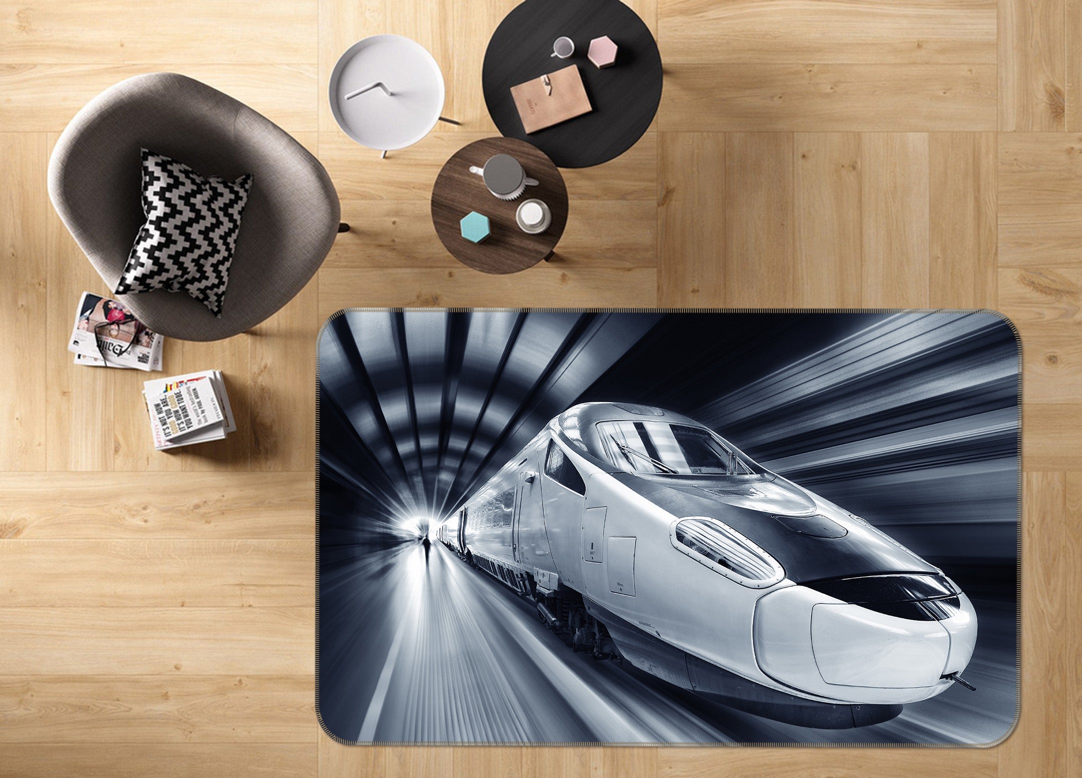 3D High-Speed Rail 38237 Vehicle Non Slip Rug Mat
