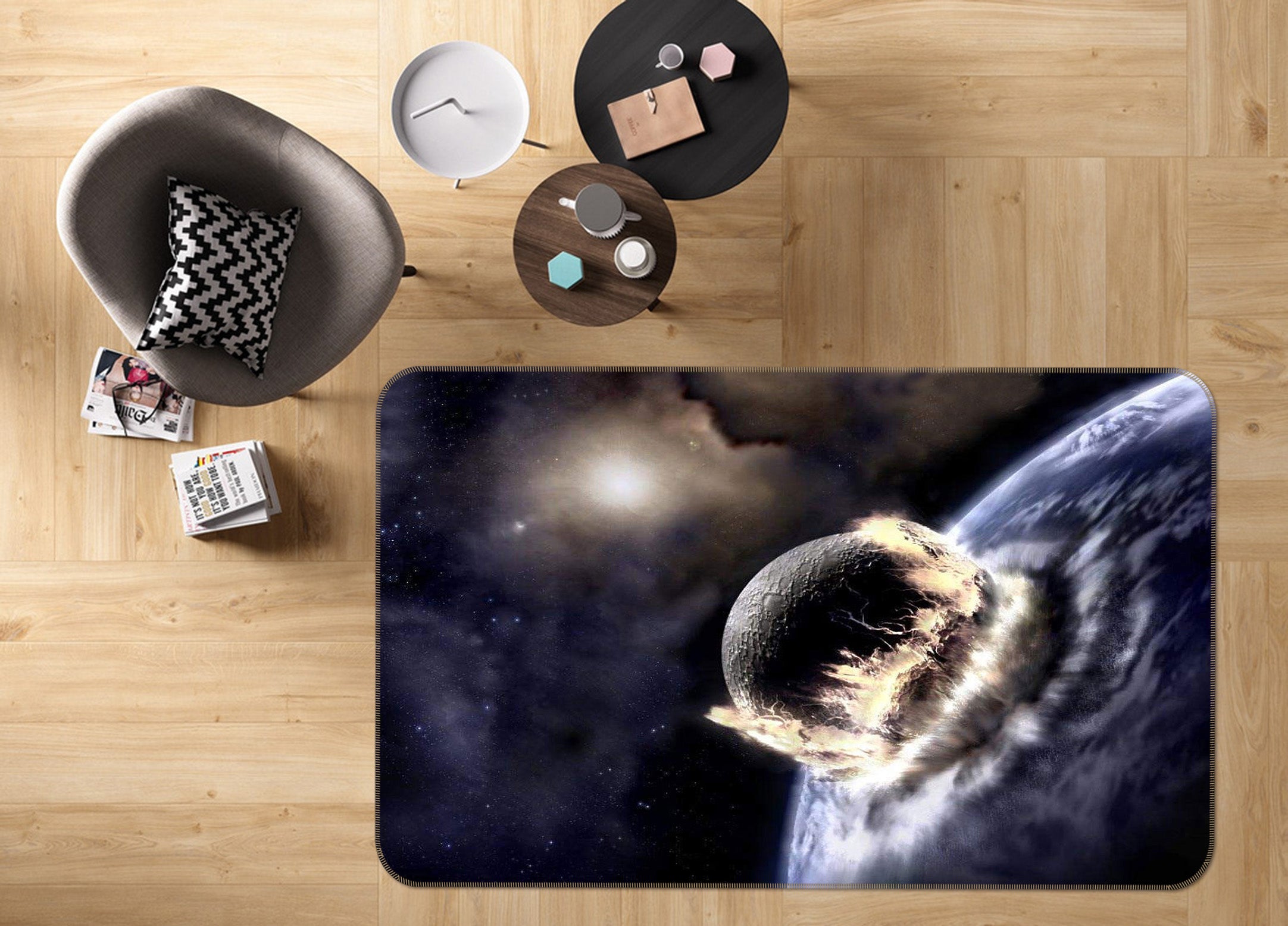3D Planet Falls 31120 Non Slip Rug Mat