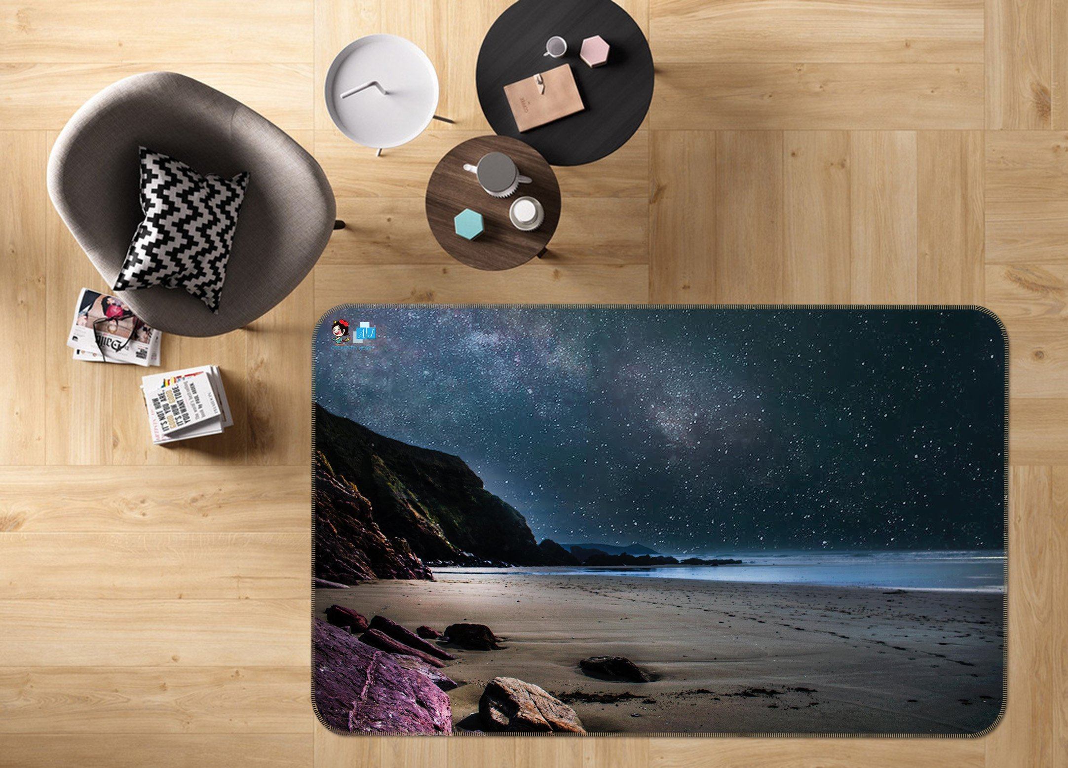 3D Beach Stars 043 Non Slip Rug Mat Mat AJ Creativity Home 