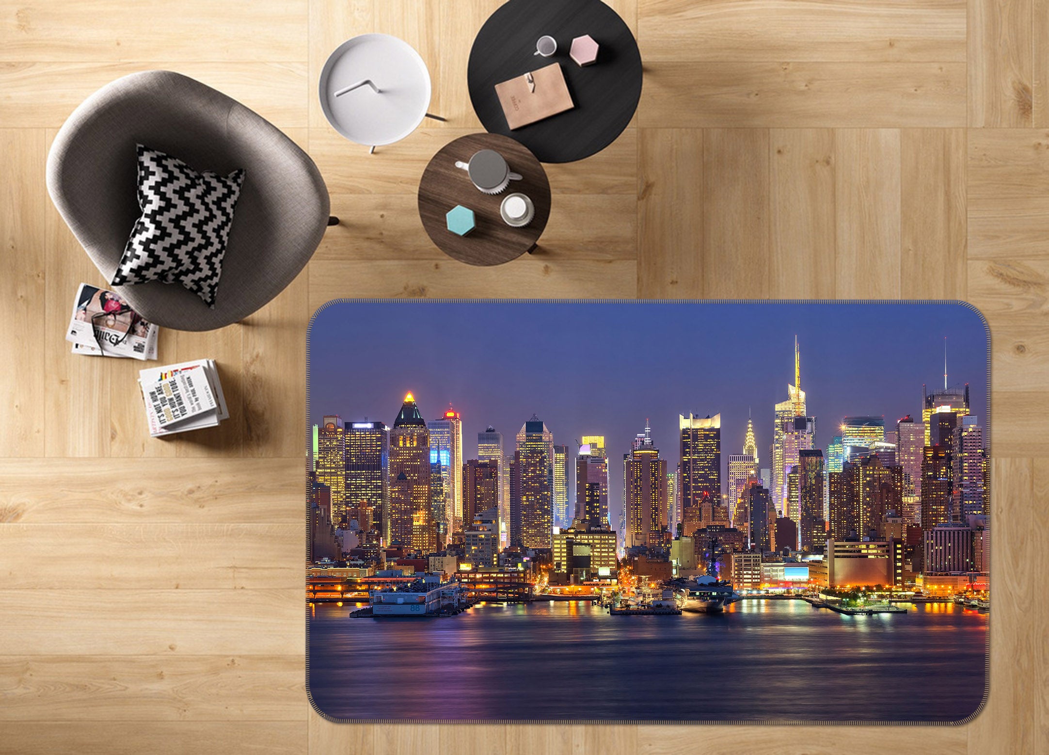 3D City Building 34128 Non Slip Rug Mat