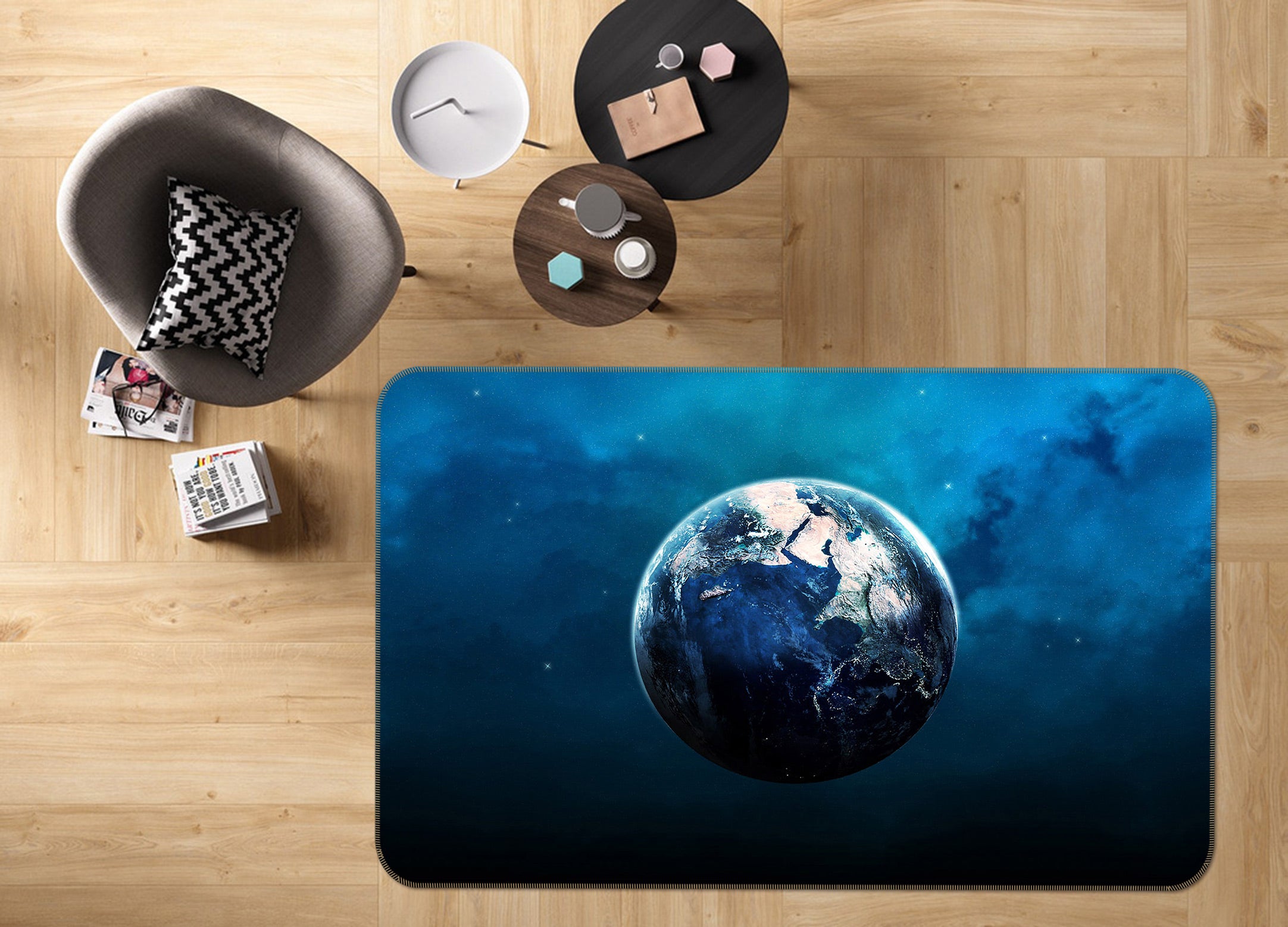3D Earth 75155 Non Slip Rug Mat
