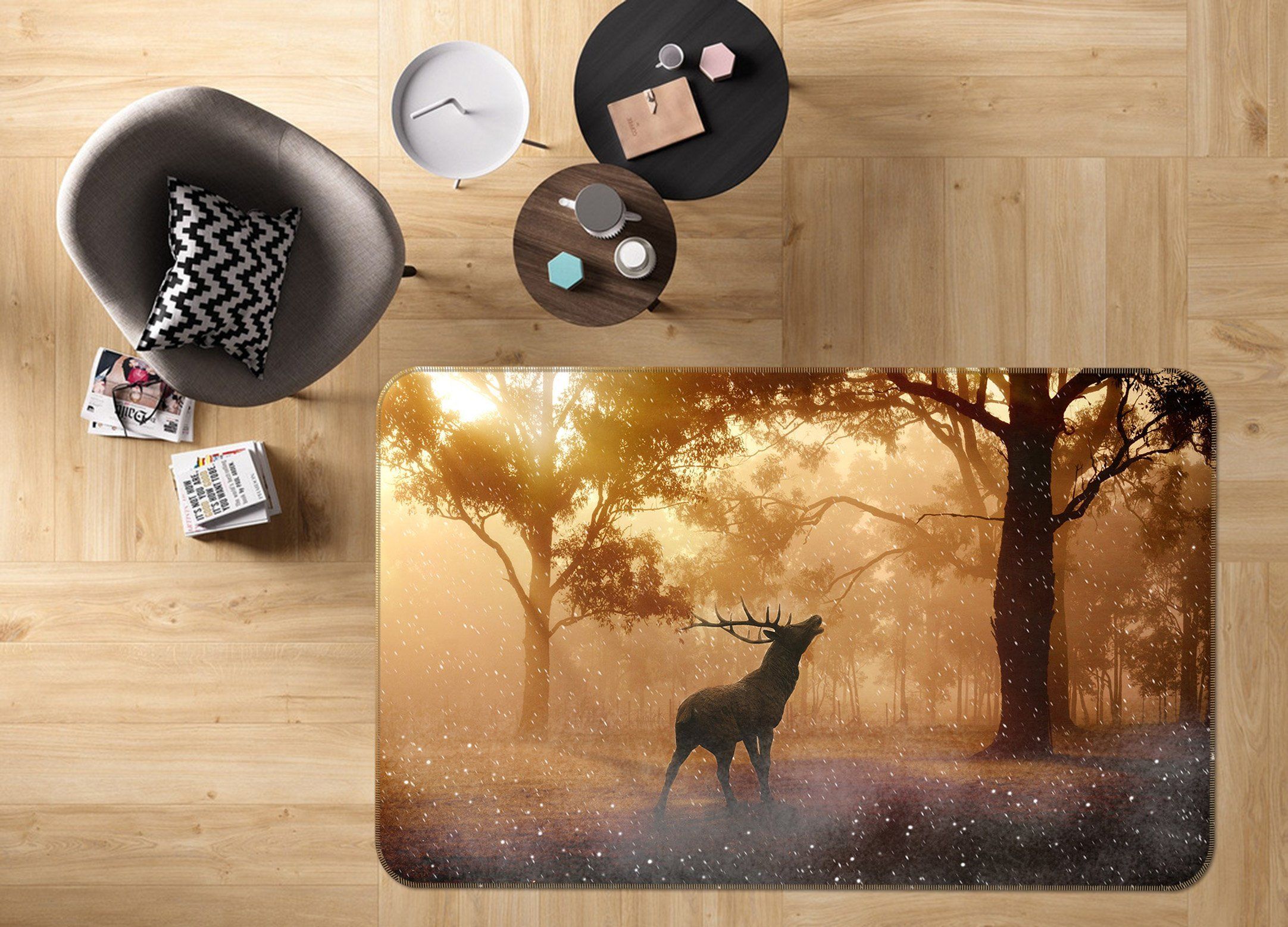3D Forest Deer 591 Animal Non Slip Rug Mat Mat AJ Creativity Home 