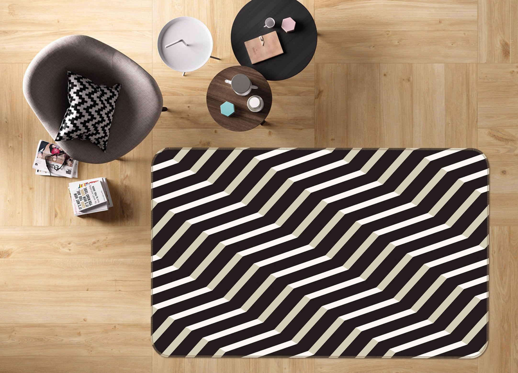 3D Curve 35037 Non Slip Rug Mat