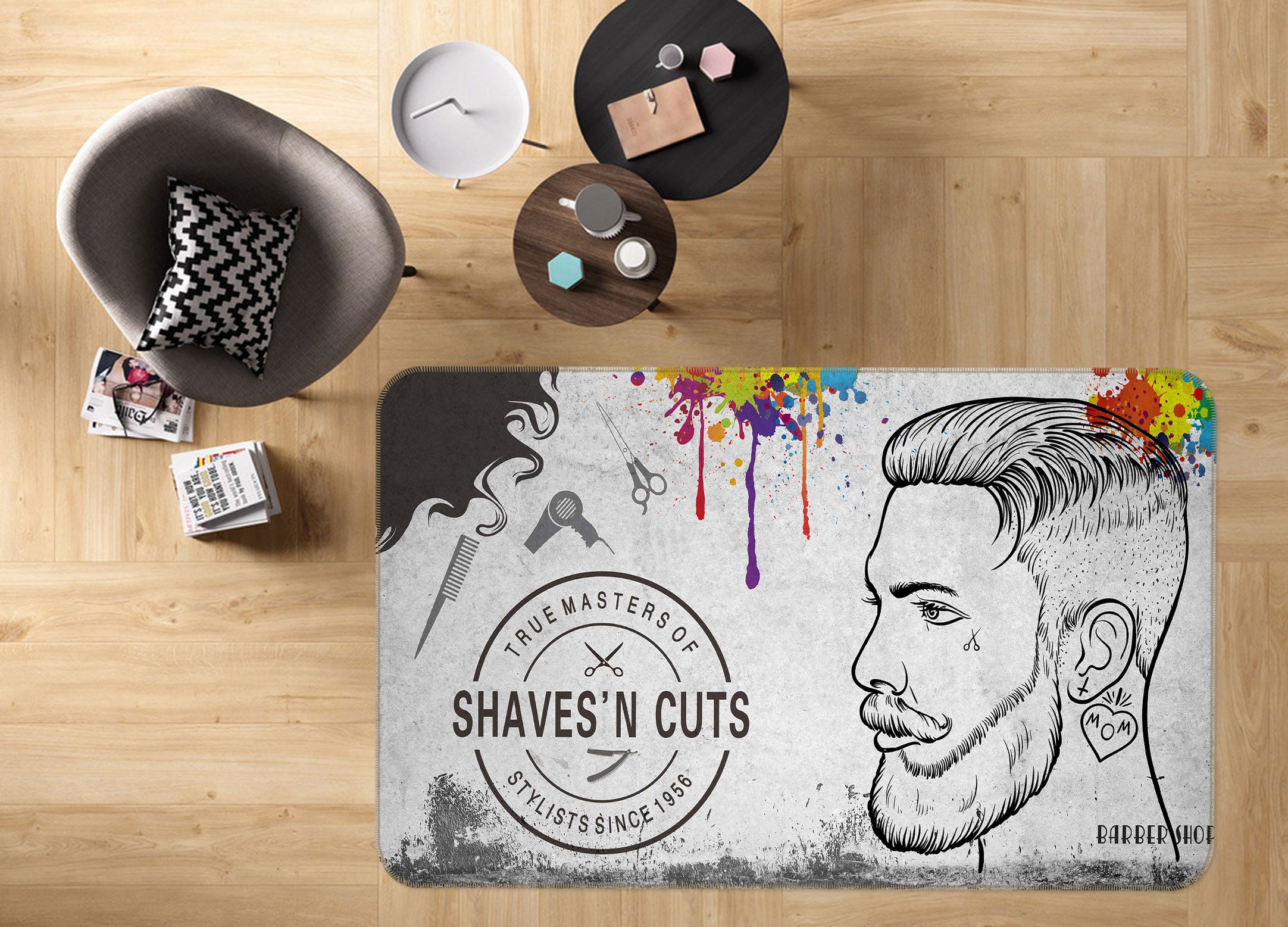 3D Haircut 77028 Non Slip Rug Mat