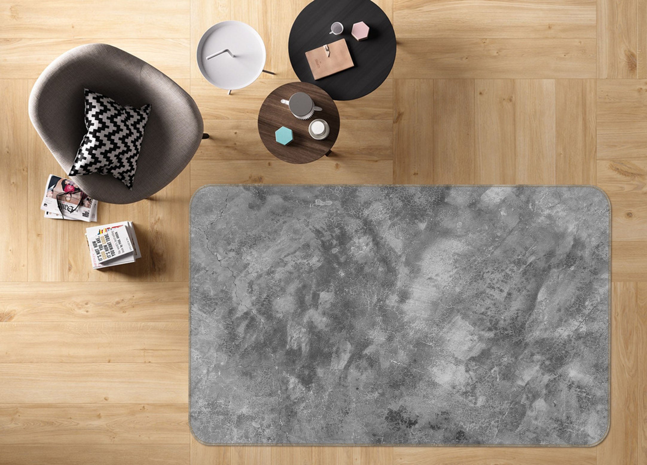 3D Gray 31040 Non Slip Rug Mat