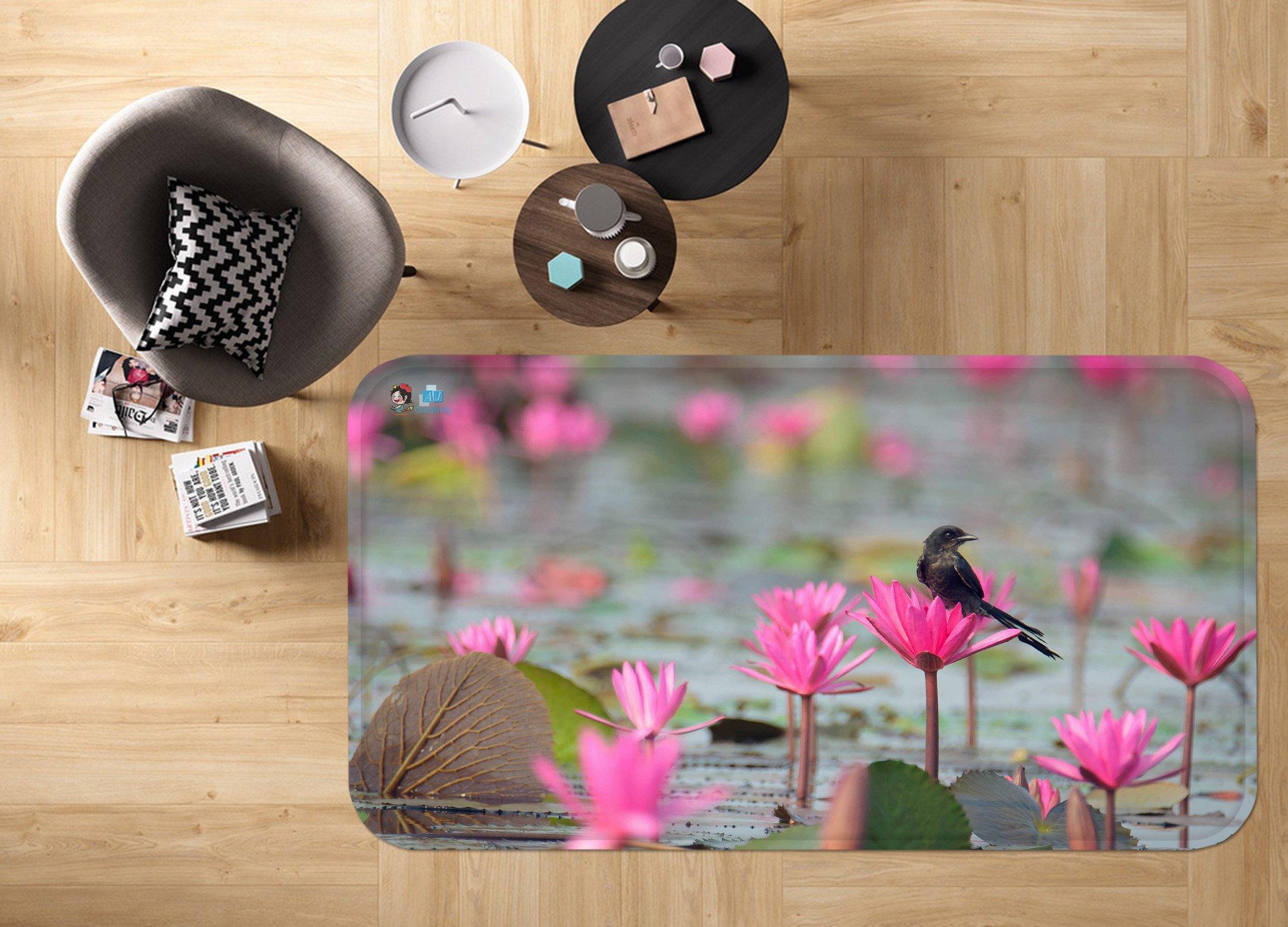 3D Lake Flowers Bird 83 Non Slip Rug Mat Mat AJ Creativity Home 