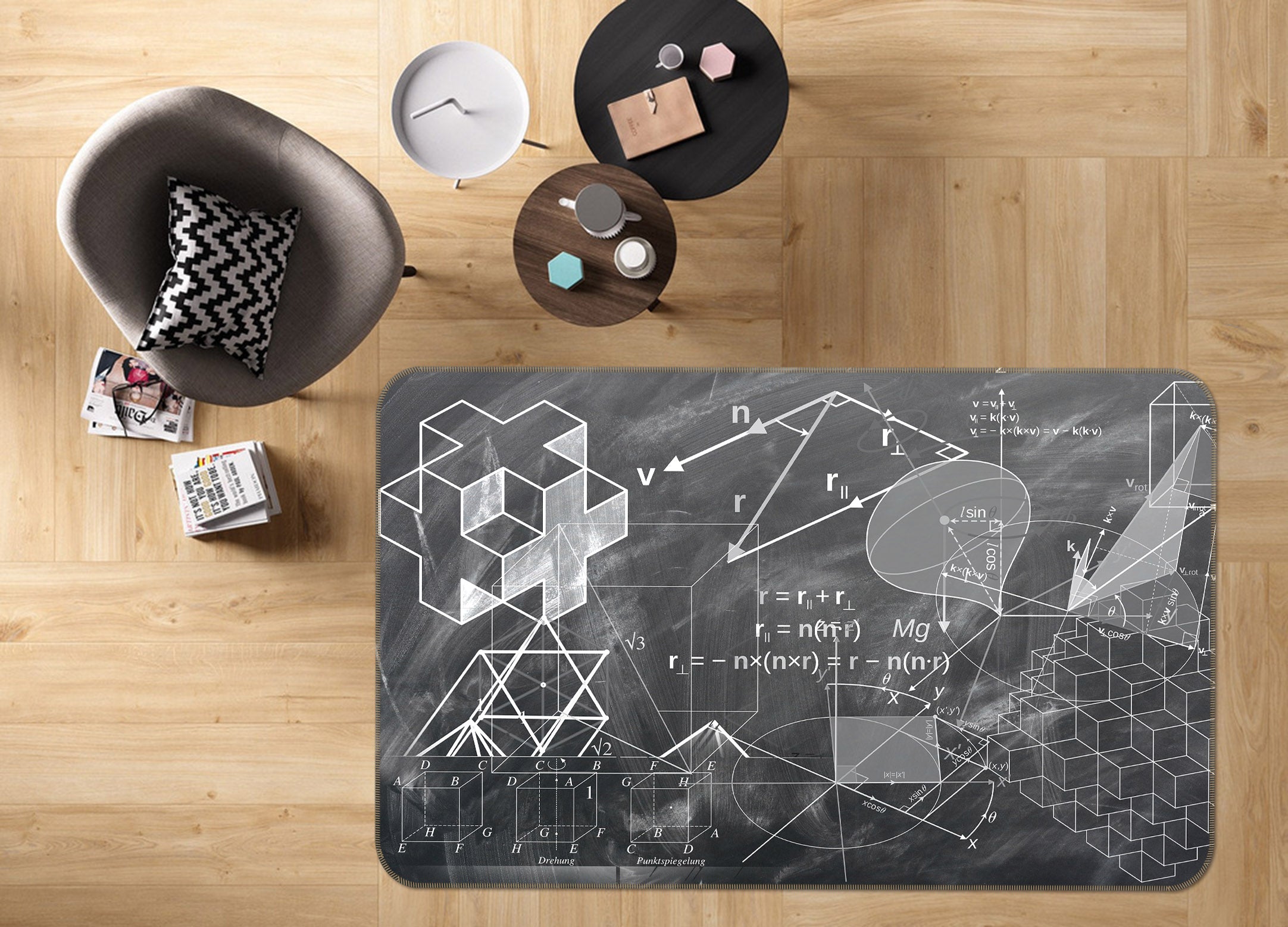 3D Three-Dimensional 36163 Non Slip Rug Mat