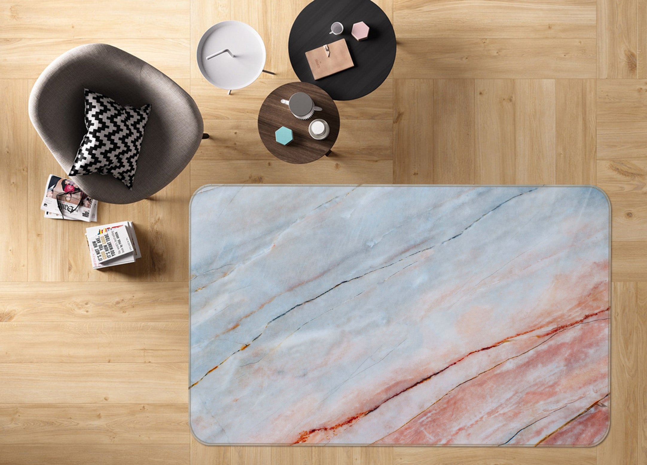 3D Marbling 31084 Non Slip Rug Mat