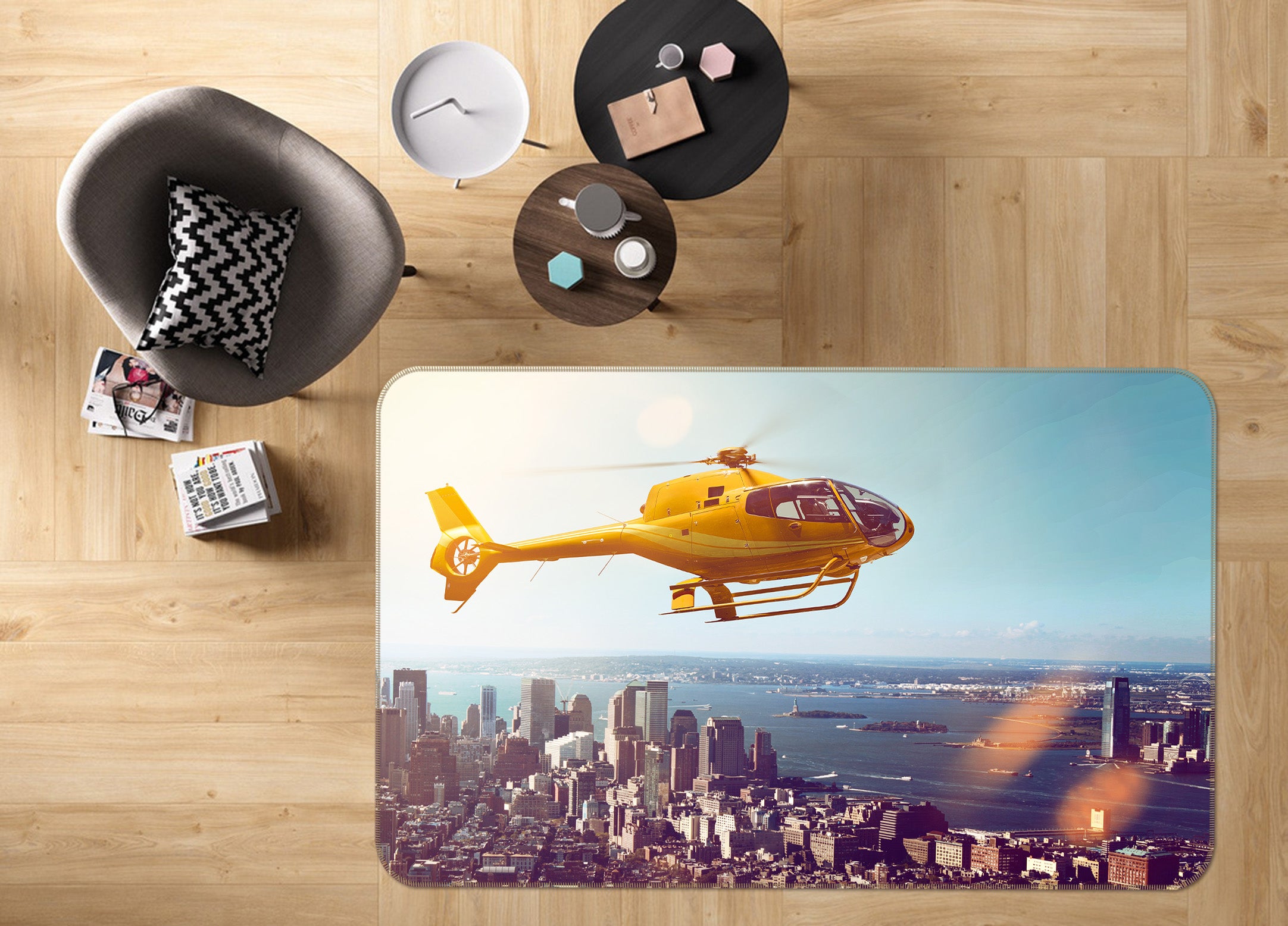 3D Helicopter 38212 Vehicle Non Slip Rug Mat