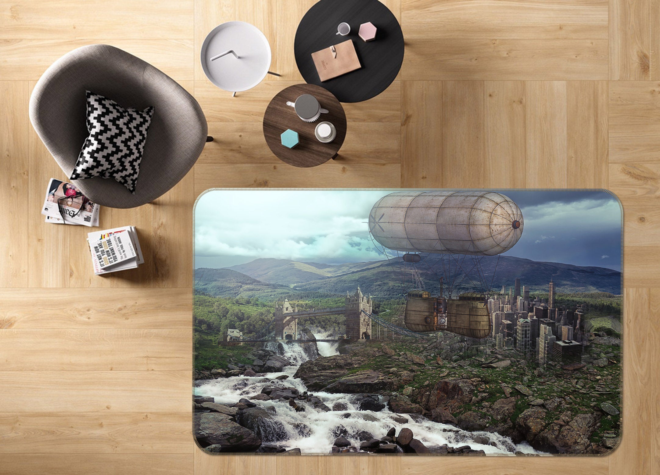 3D Mountain 36197 Non Slip Rug Mat
