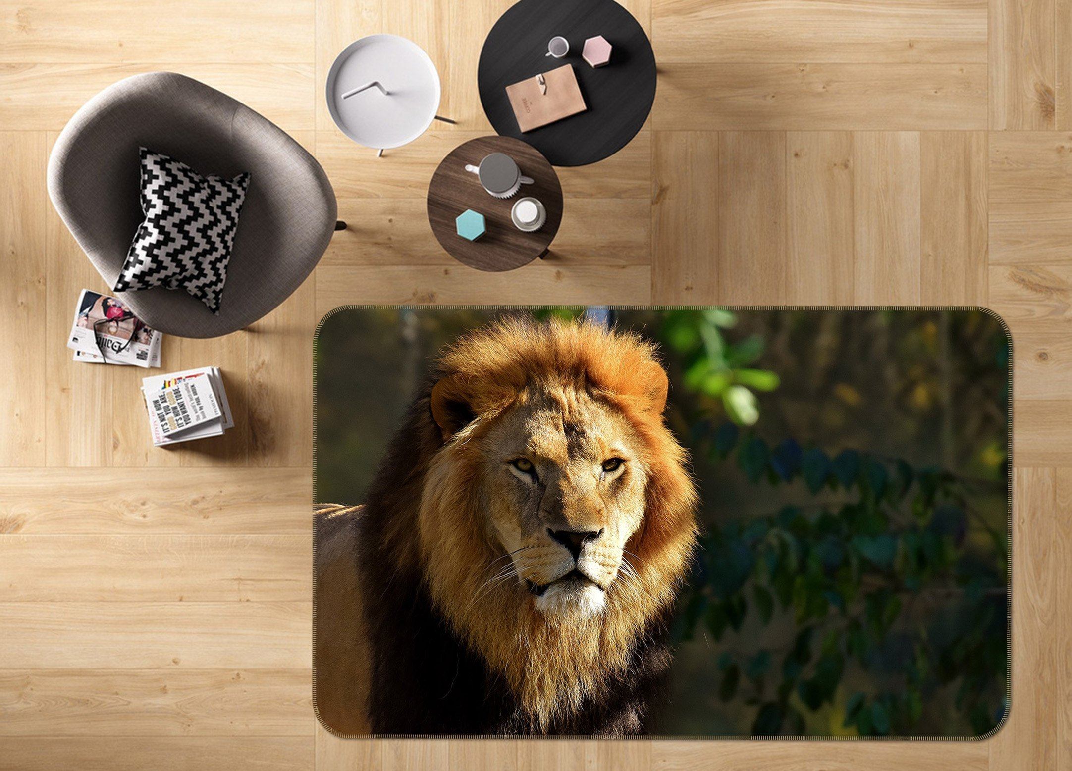 3D Lion Head 611 Animal Non Slip Rug Mat Mat AJ Creativity Home 