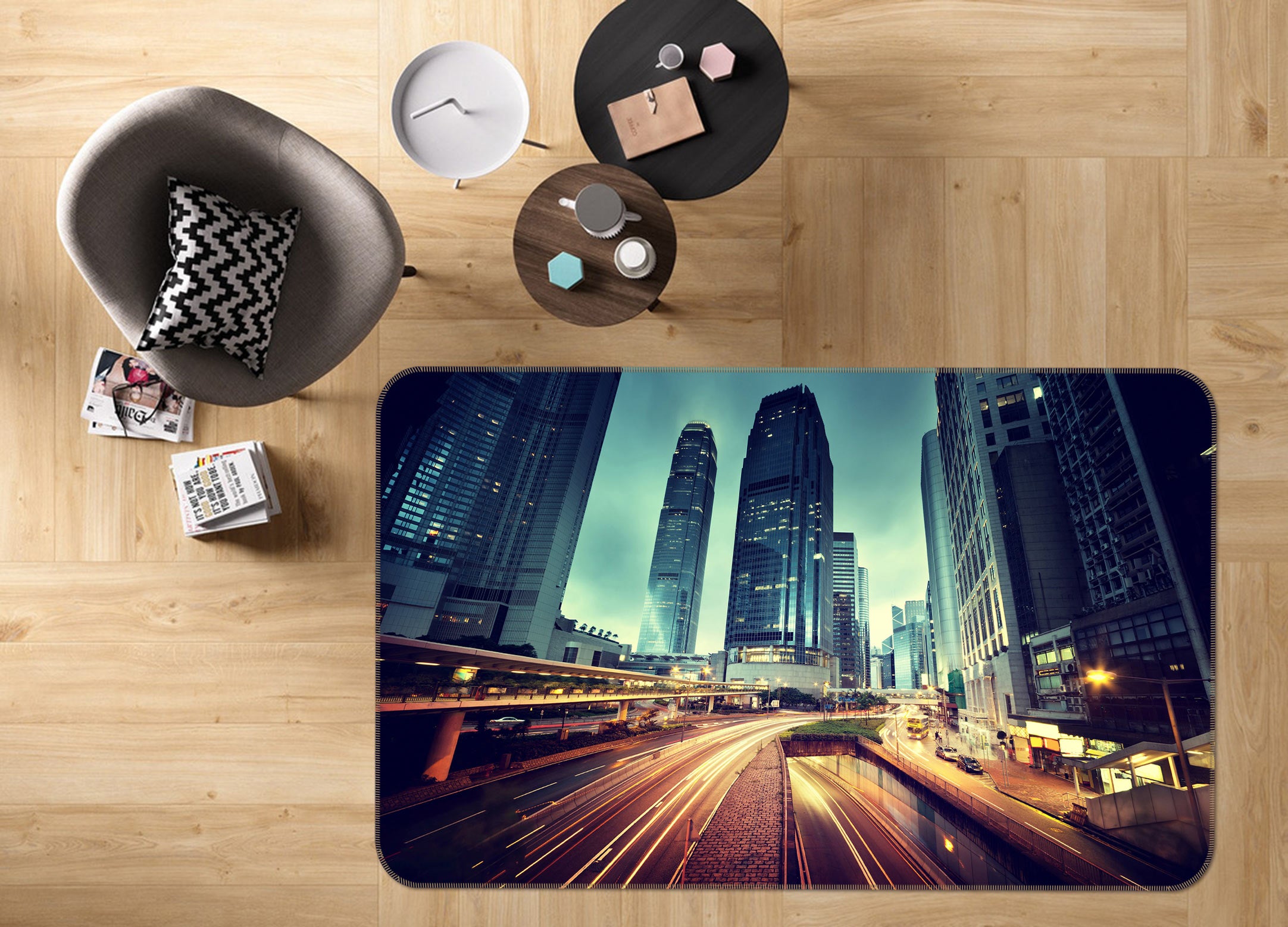 3D Road Building 77105 Non Slip Rug Mat