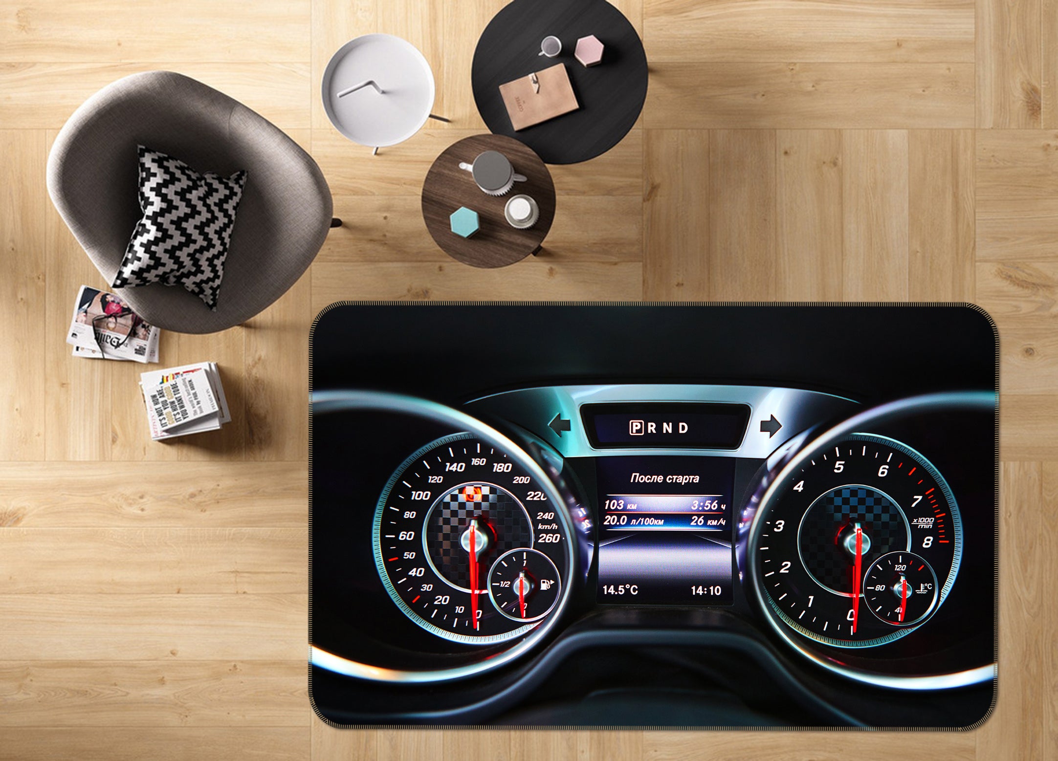 3D Auto Meter 67218 Vehicle Non Slip Rug Mat