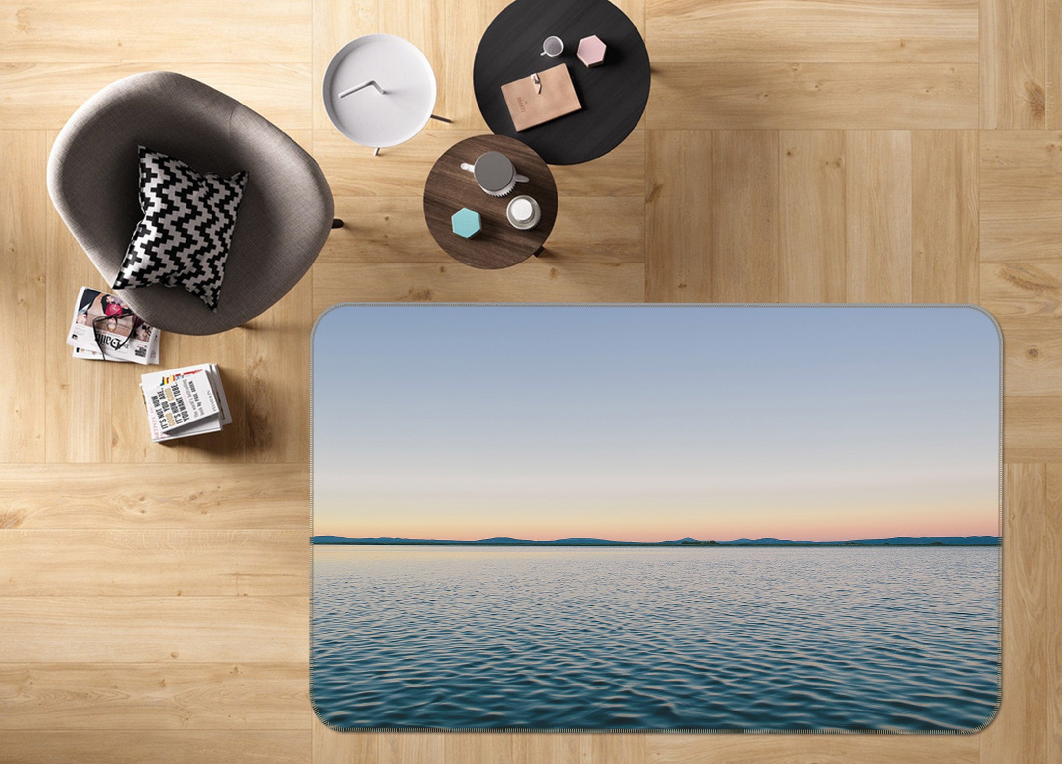 3D Water Surface 35176 Non Slip Rug Mat