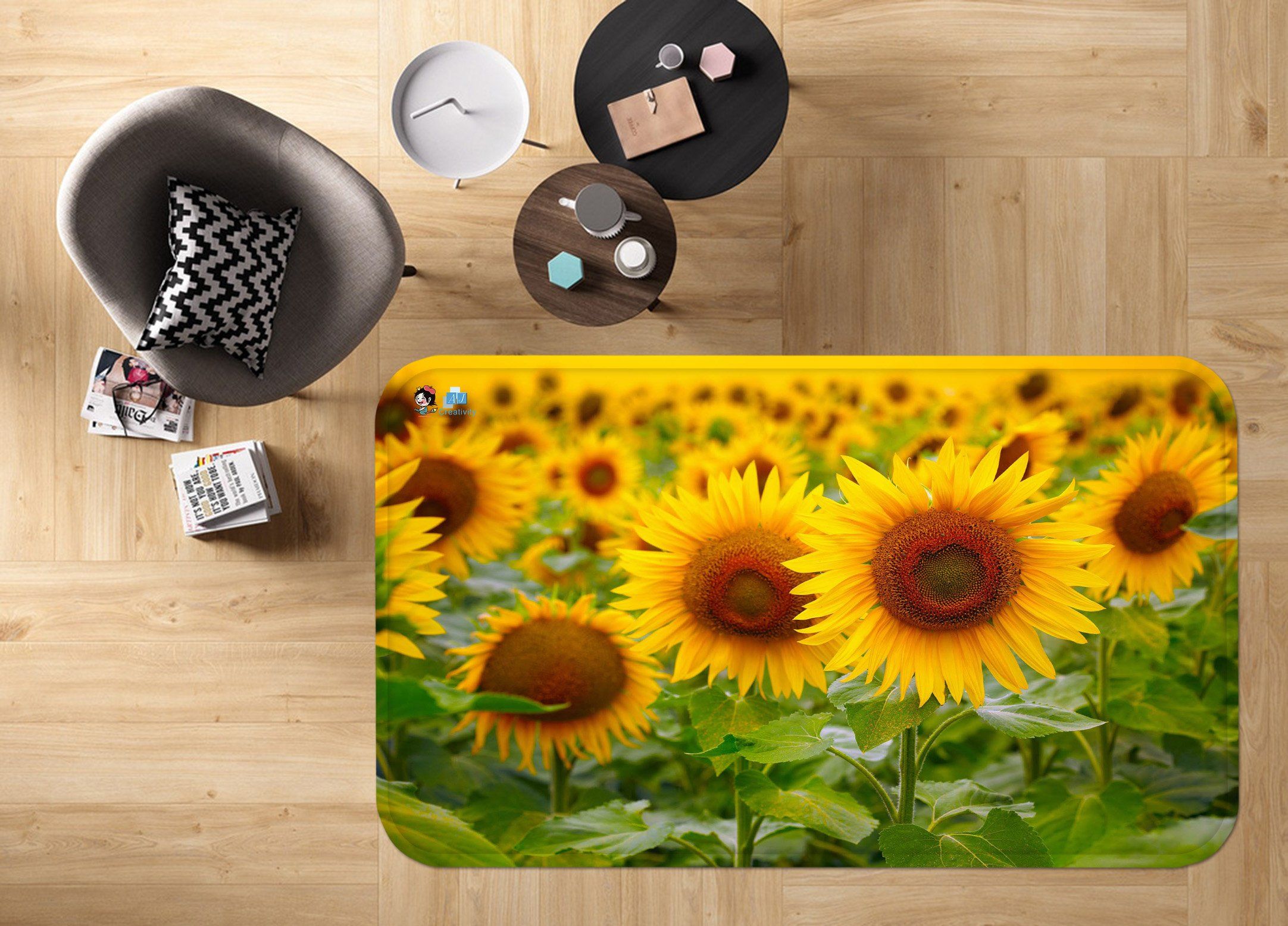 3D Sunflowers Field 121 Non Slip Rug Mat Mat AJ Creativity Home 