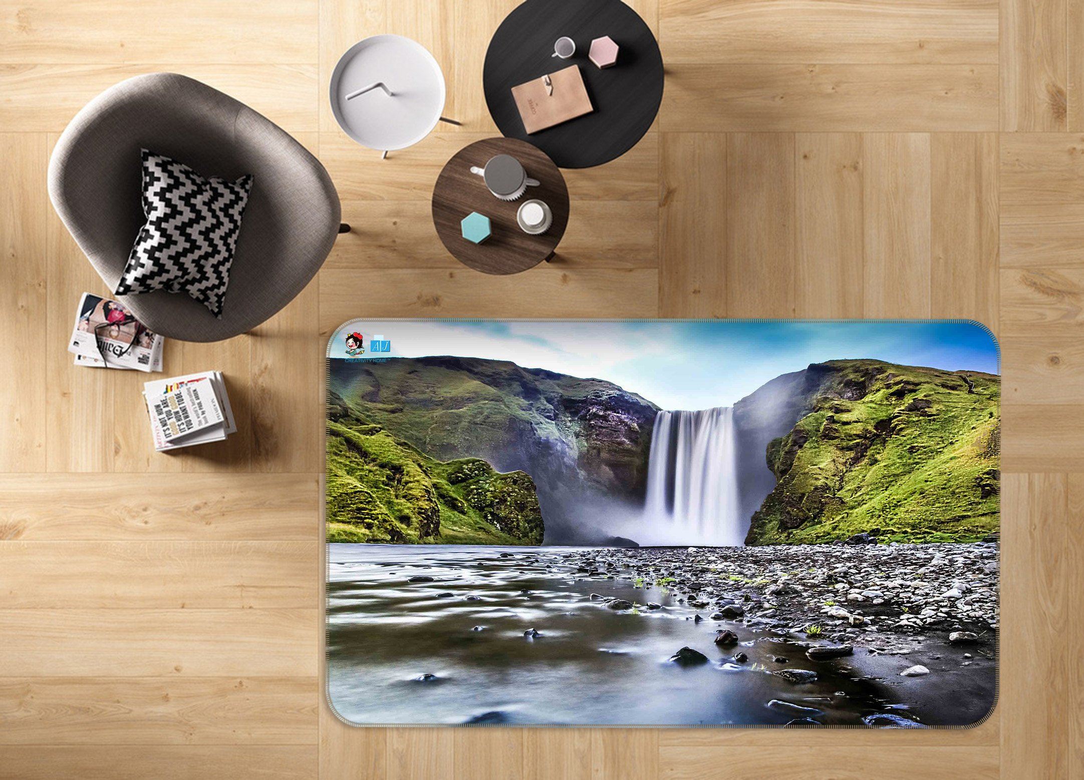 3D Waterfall 233 Non Slip Rug Mat Mat AJ Creativity Home 