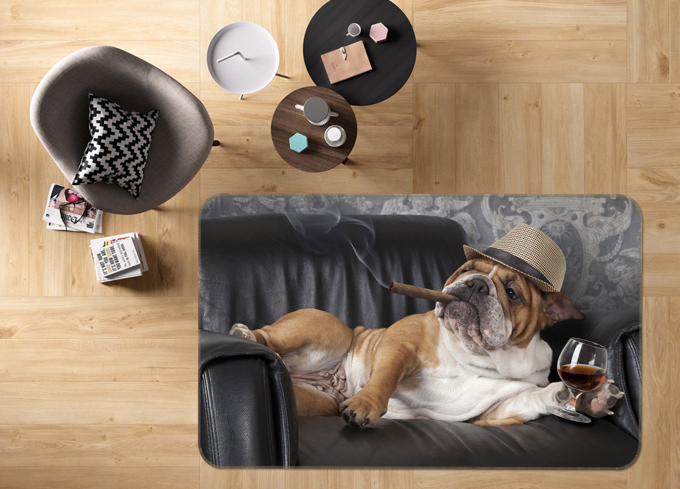 3D Sofa Shar Pei 055 Animal Non Slip Rug Mat