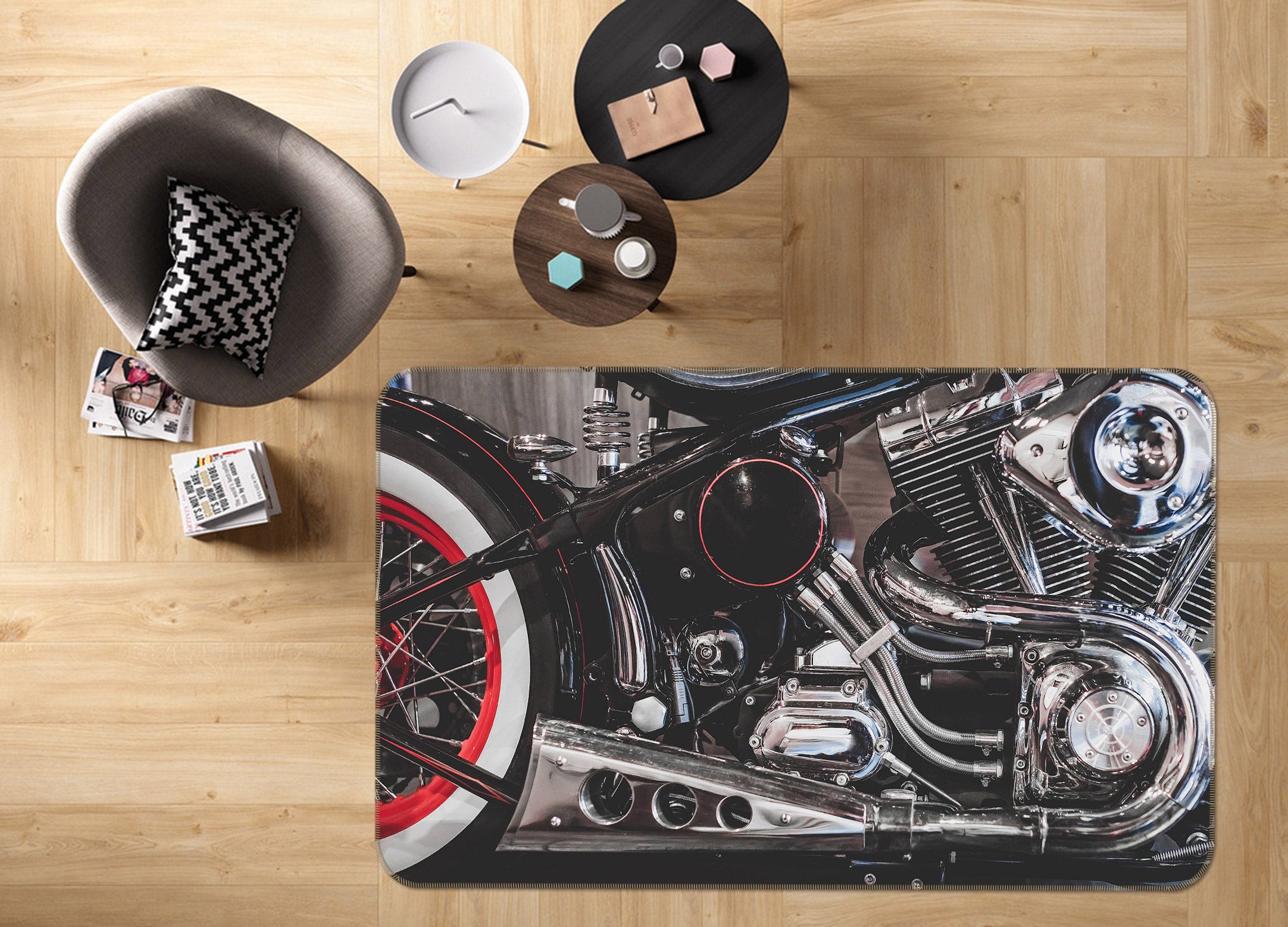 3D Motorcycle Interior 68010 Vehicle Non Slip Rug Mat