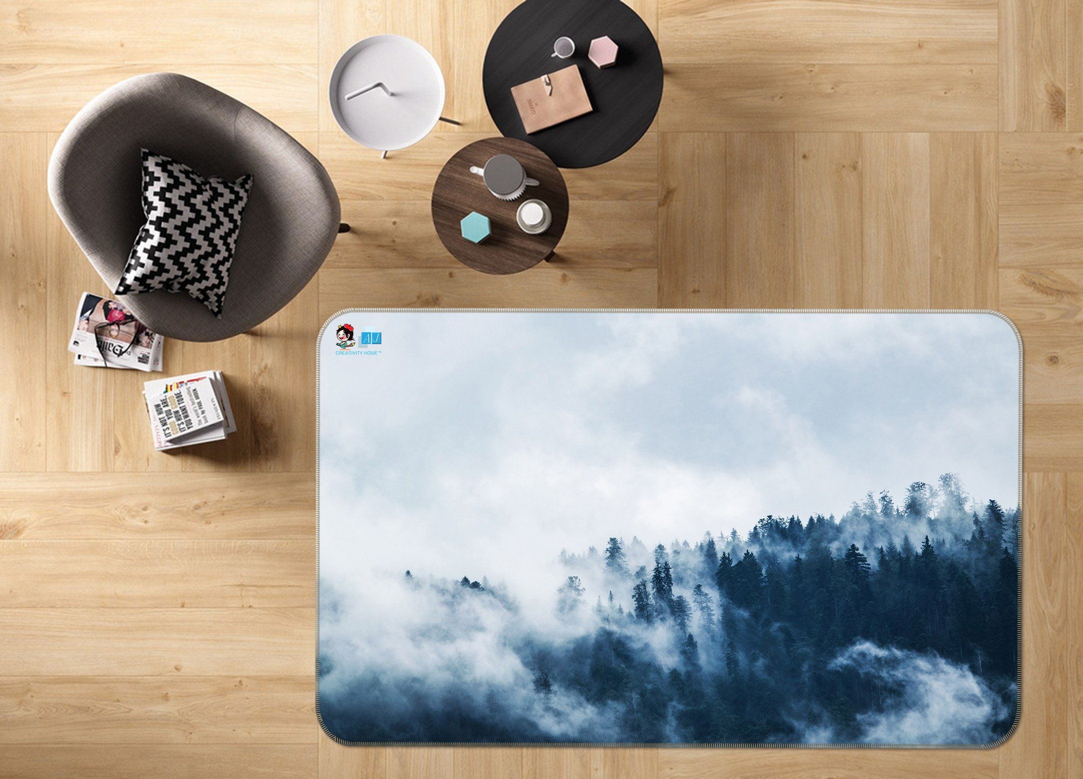 3D White Fog 052 Non Slip Rug Mat Mat AJ Creativity Home 