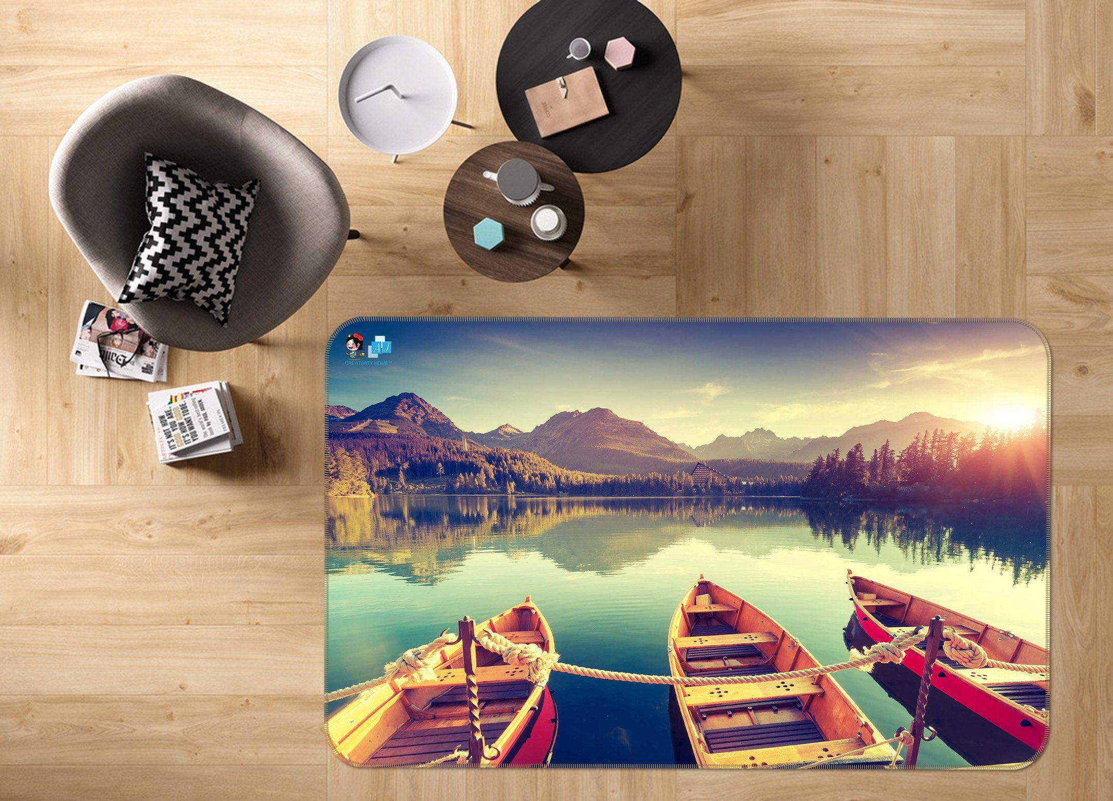 3D Peaceful Lake Scenery 182 Non Slip Rug Mat Mat AJ Creativity Home 