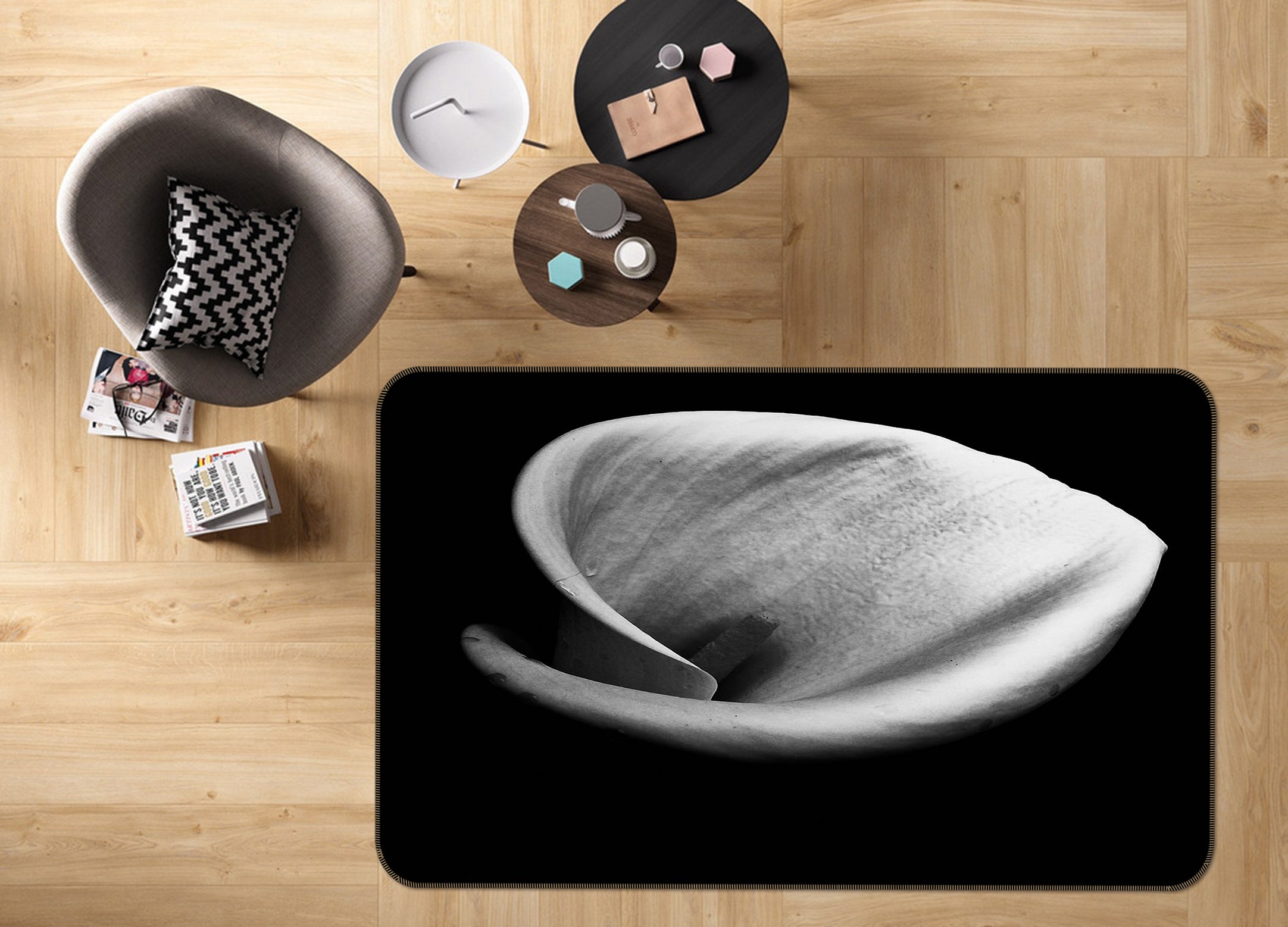 3D Flowers Petal 75246 Non Slip Rug Mat