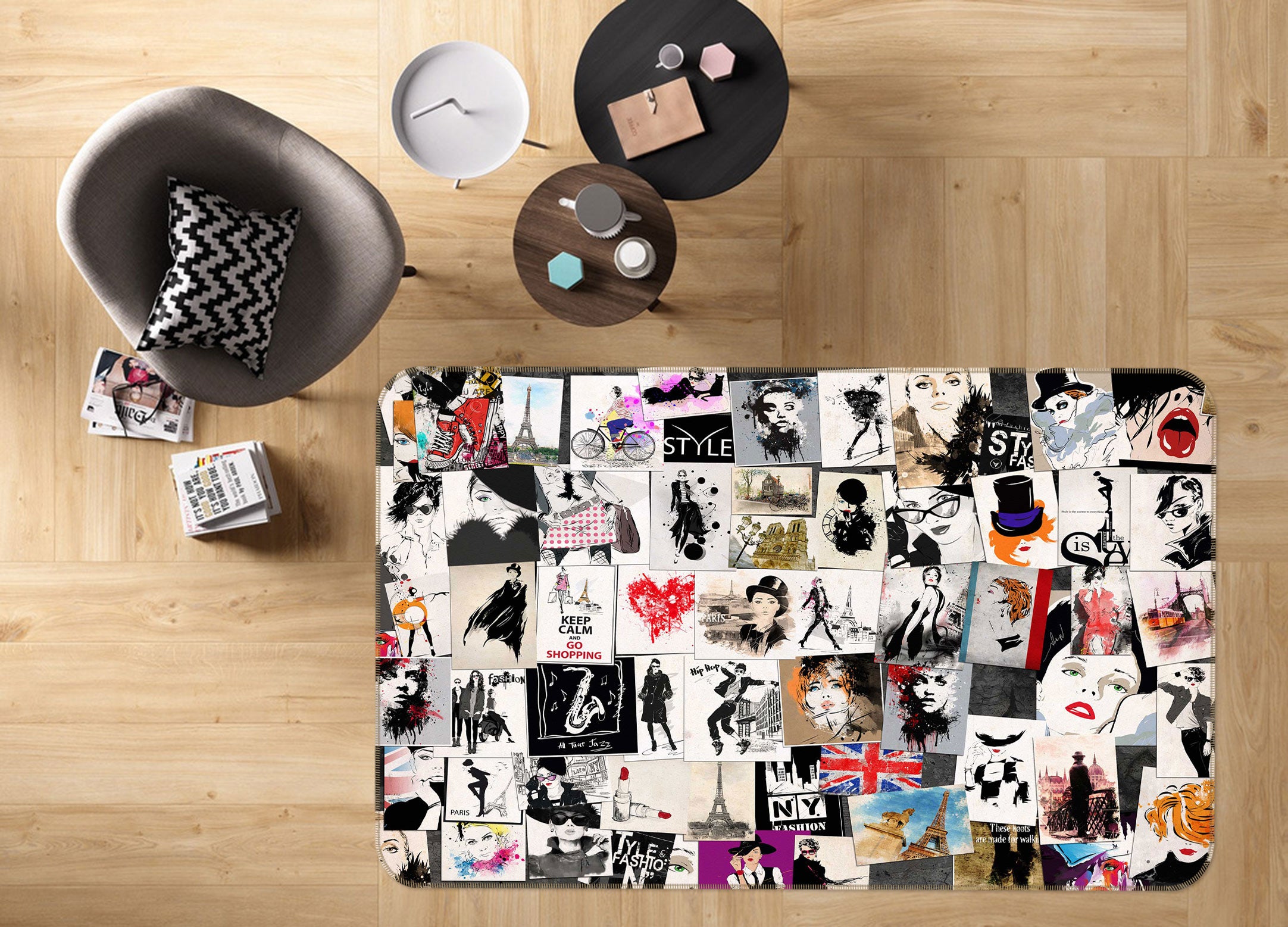 3D Beauty Photo Album 77134 Non Slip Rug Mat