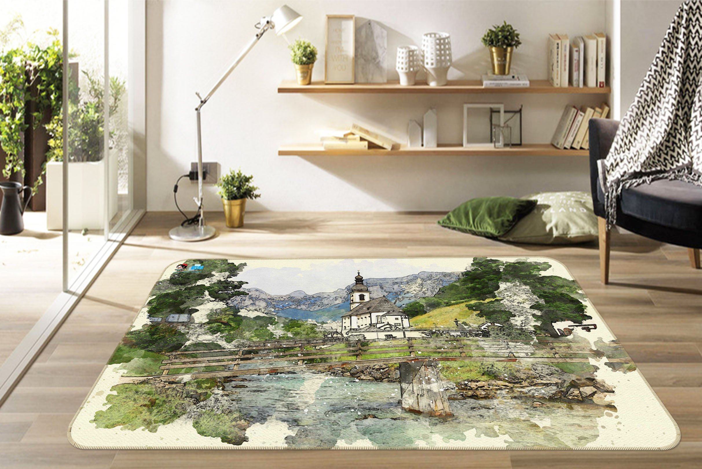 3D Painting Village 059 Non Slip Rug Mat Mat AJ Creativity Home 