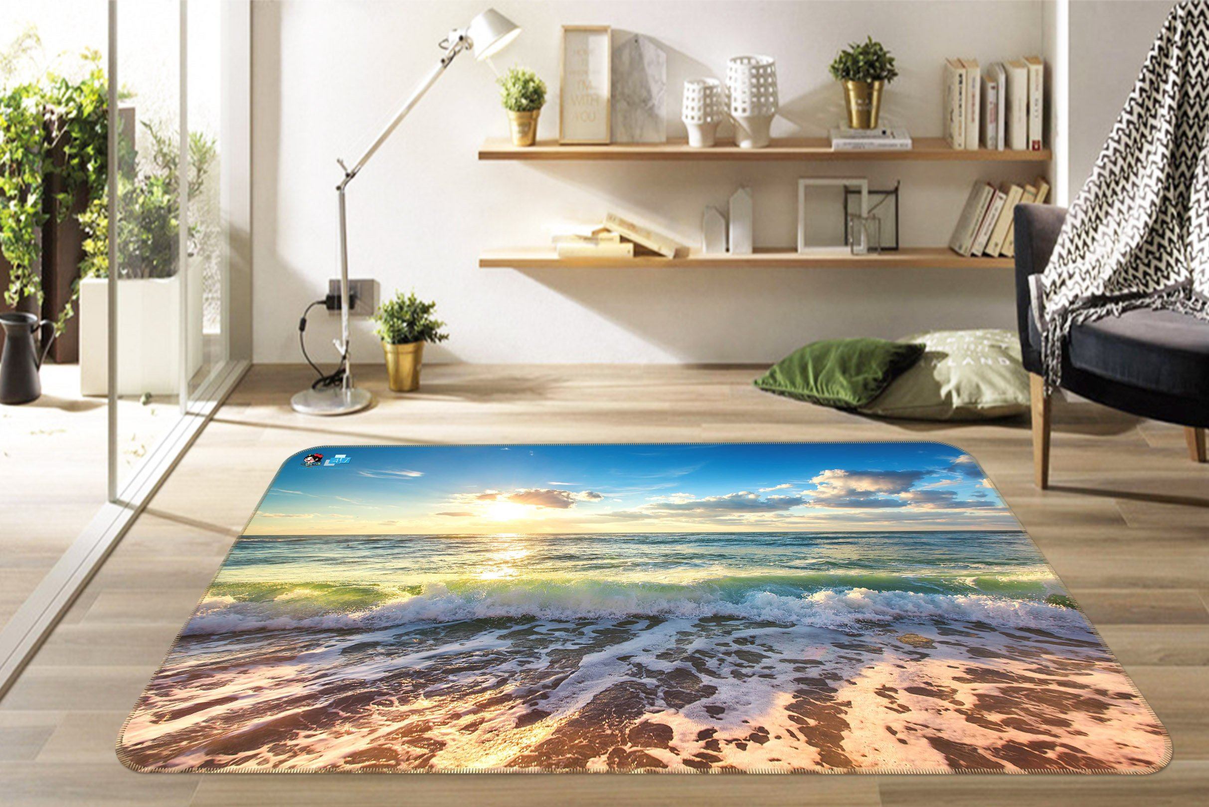 3D Sunshine Waves 503 Non Slip Rug Mat Mat AJ Creativity Home 