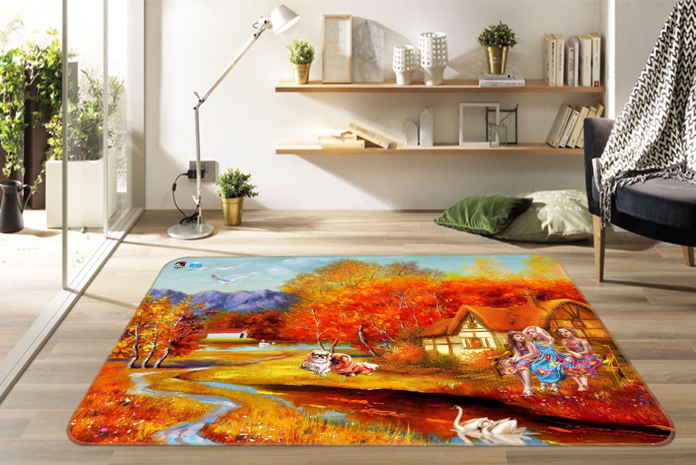 3D Chair Dog 424 Non Slip Rug Mat Mat AJ Creativity Home 