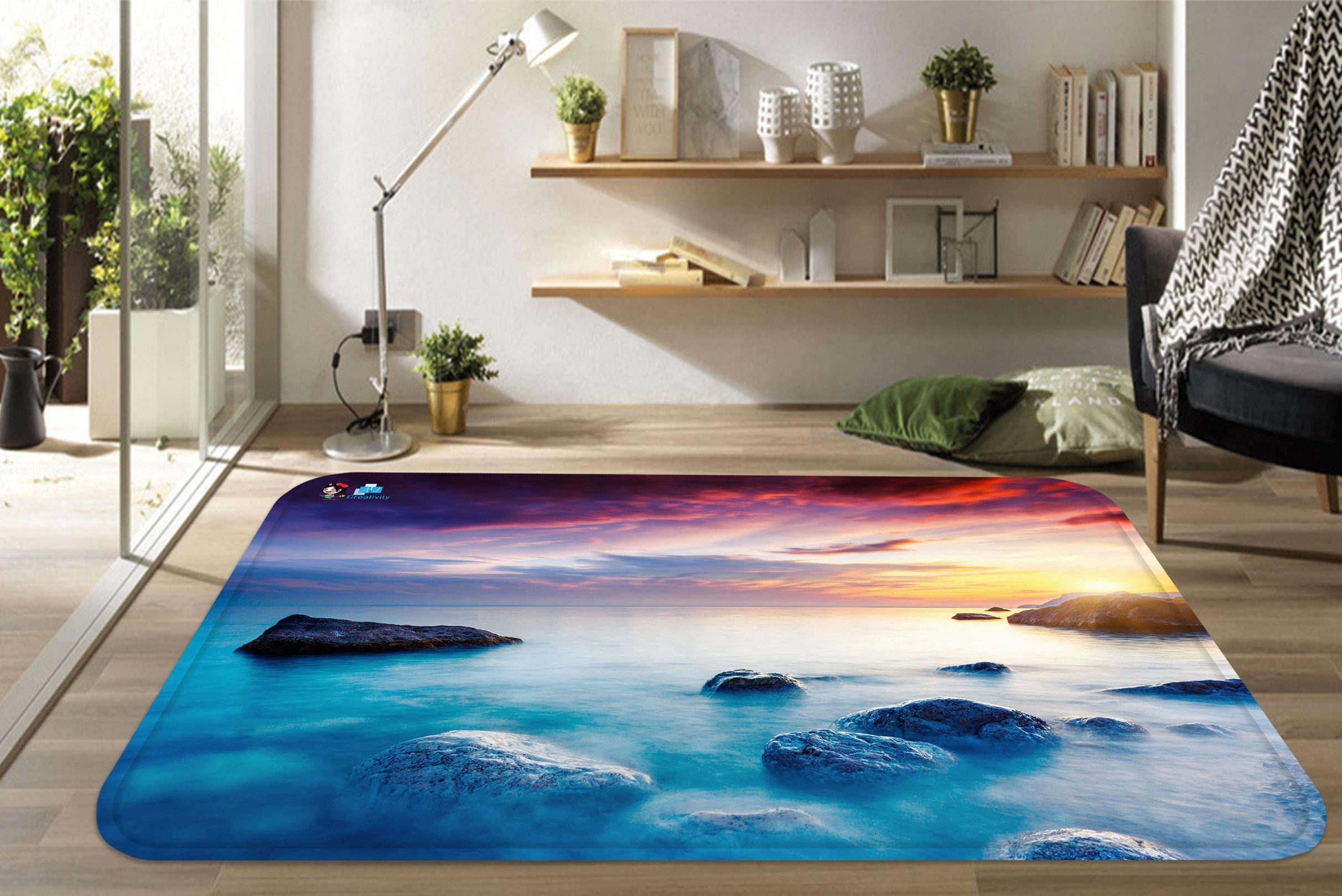 3D Sea Sunset Rosy Sky 118 Non Slip Rug Mat Mat AJ Creativity Home 