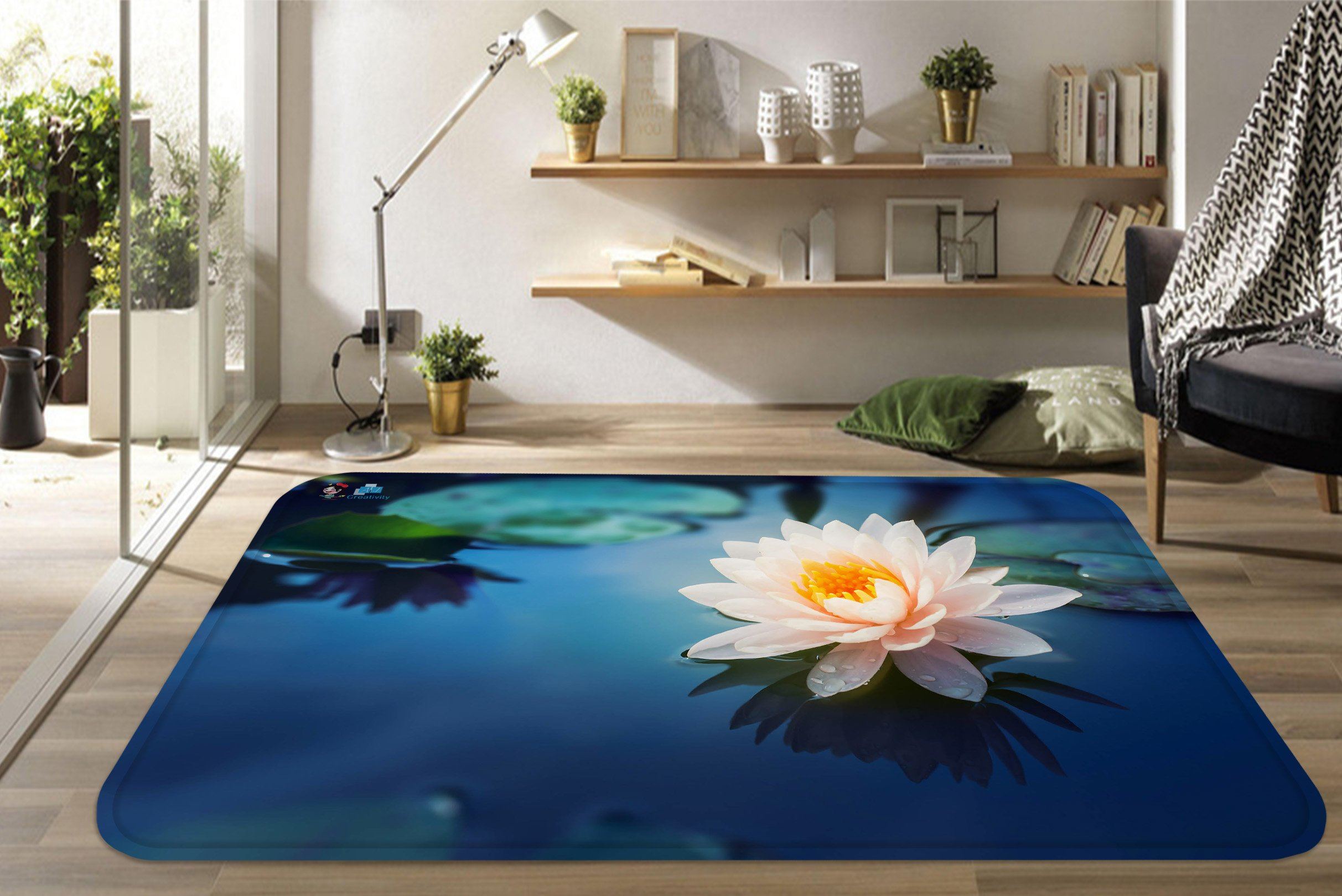 3D Lake Pure Flower 81 Non Slip Rug Mat Mat AJ Creativity Home 