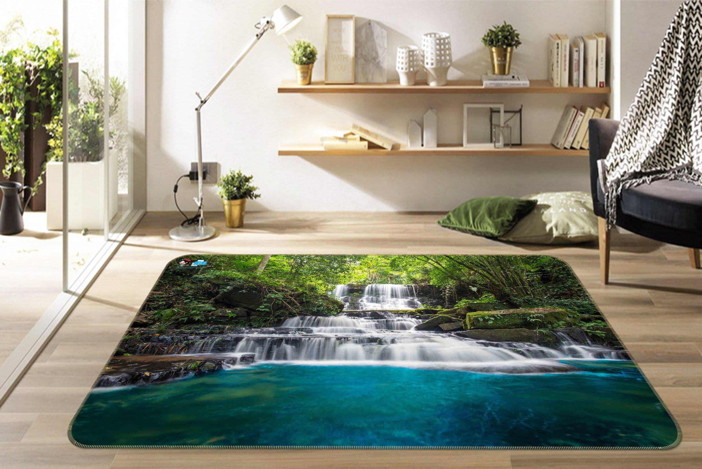 3D Forest River 231 Non Slip Rug Mat Mat AJ Creativity Home 