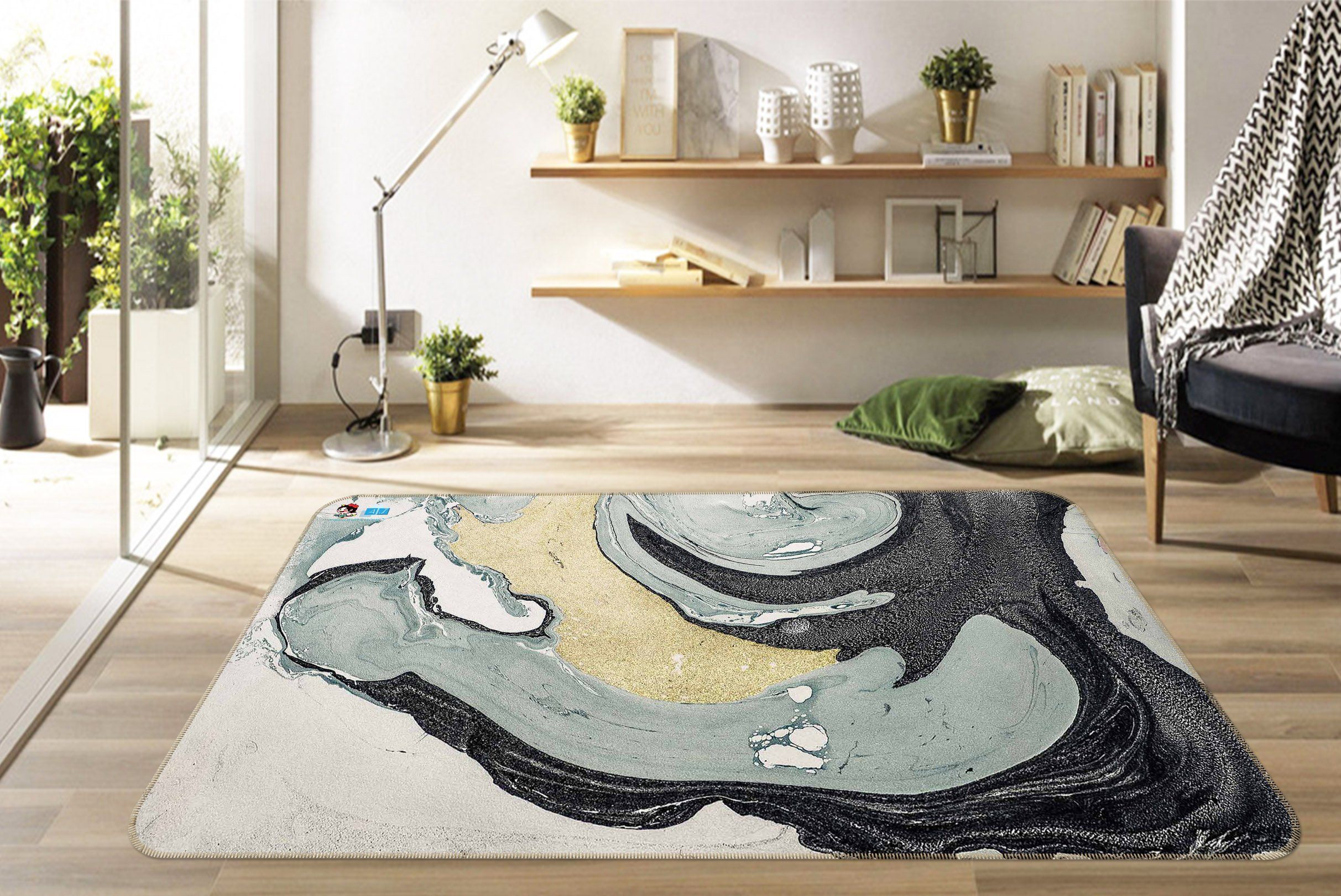 3D Yellow Green Texture 672 Non Slip Rug Mat Mat AJ Creativity Home 