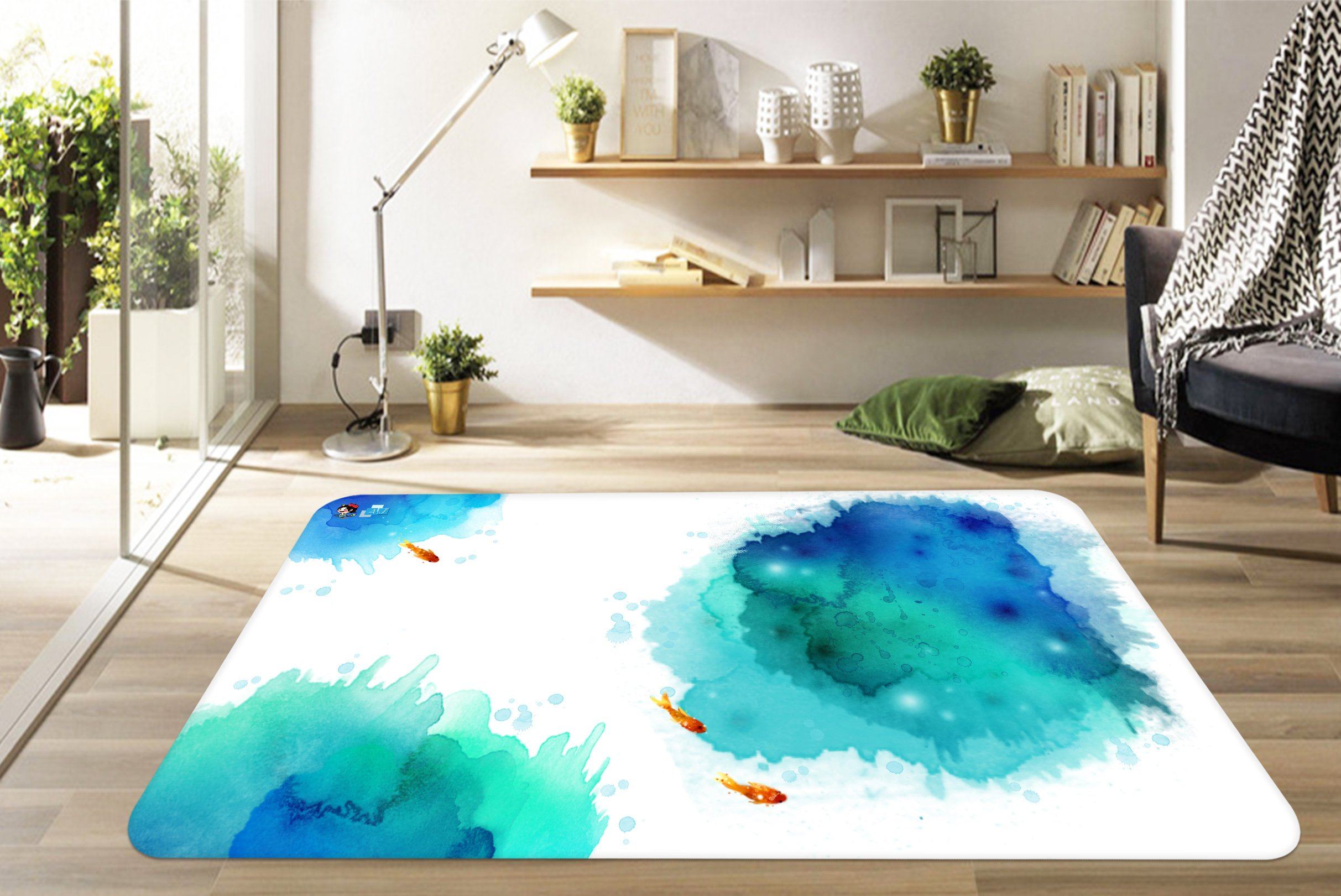 3D Watercolor 695 Non Slip Rug Mat Mat AJ Creativity Home 